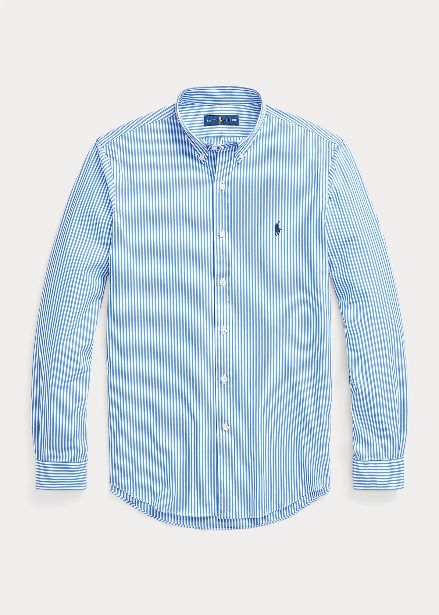Classic Fit Striped Stretch Poplin Shirt