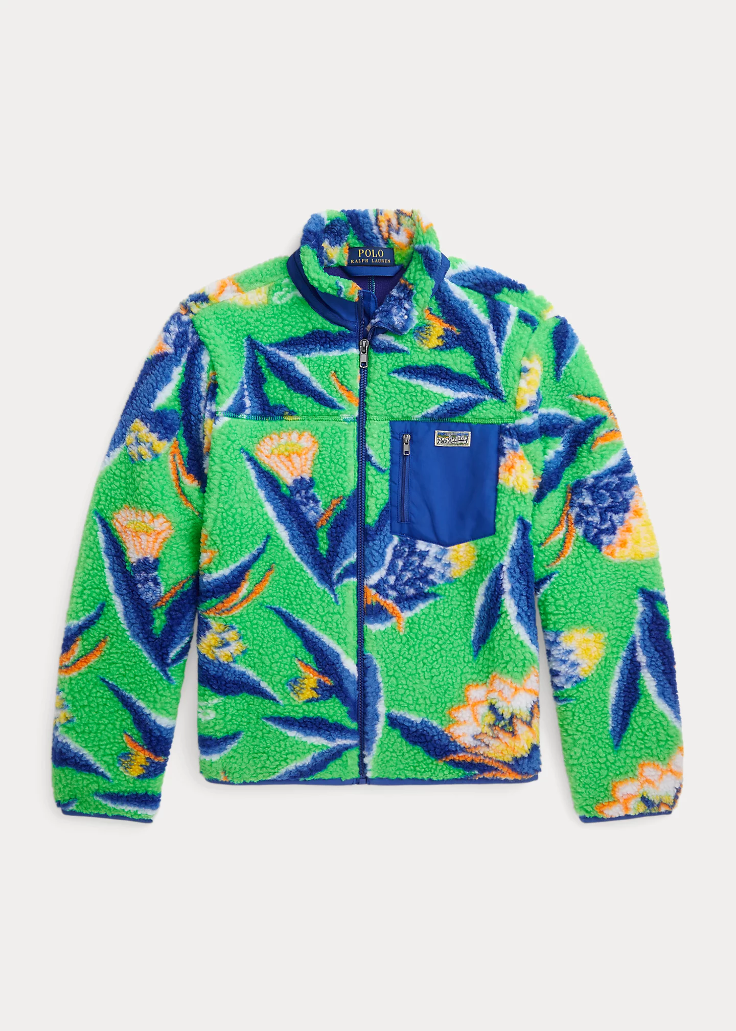 Floral-Print Teddy Fleece Jacket