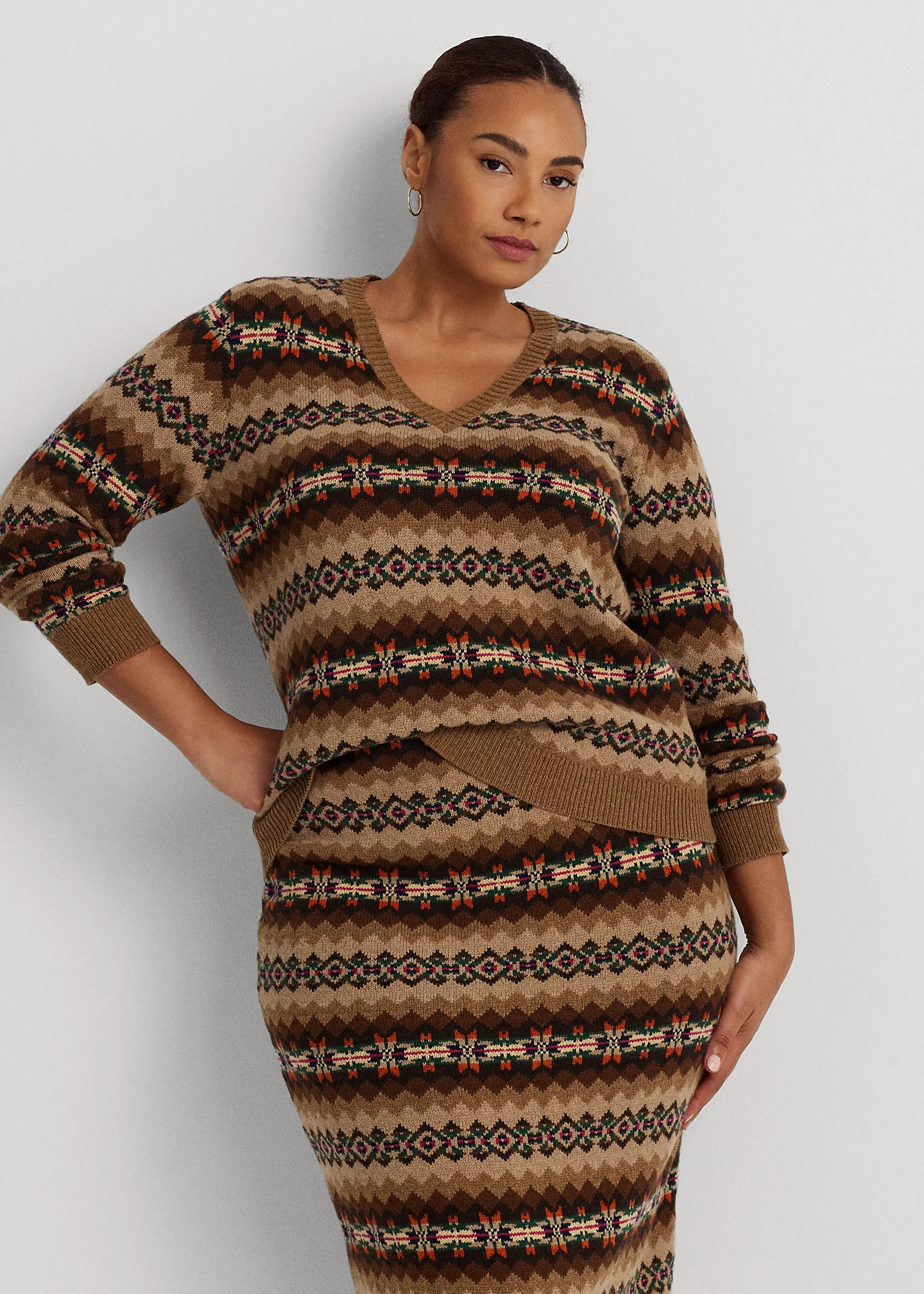 Fair Isle Wool-Blend V-Neck Sweater