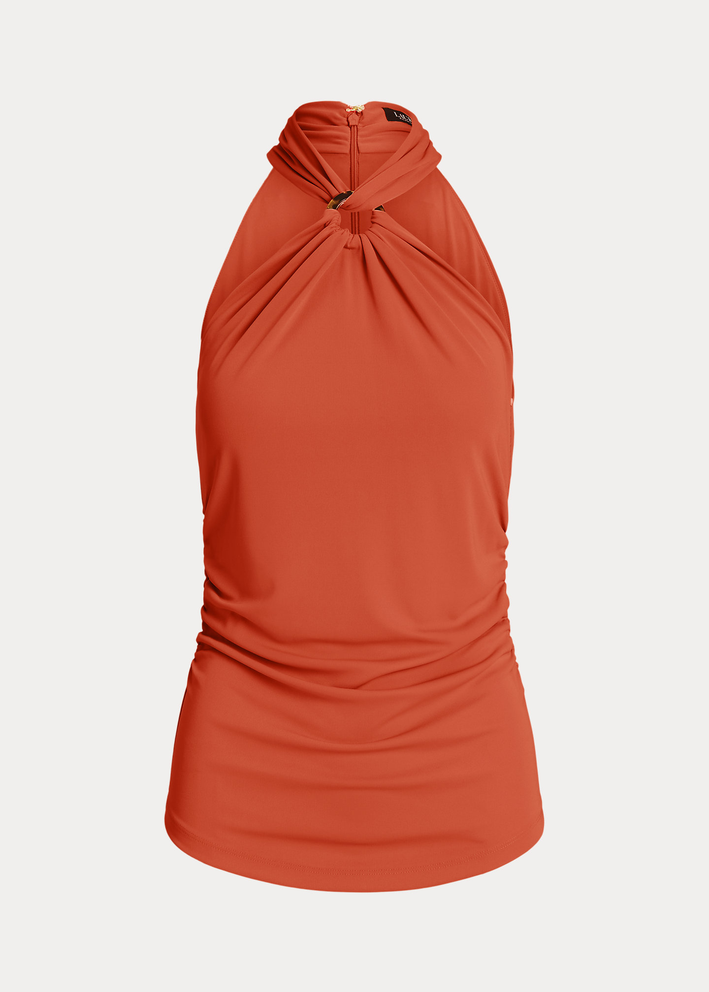 Stretch Jersey Ring-Front Halter Top