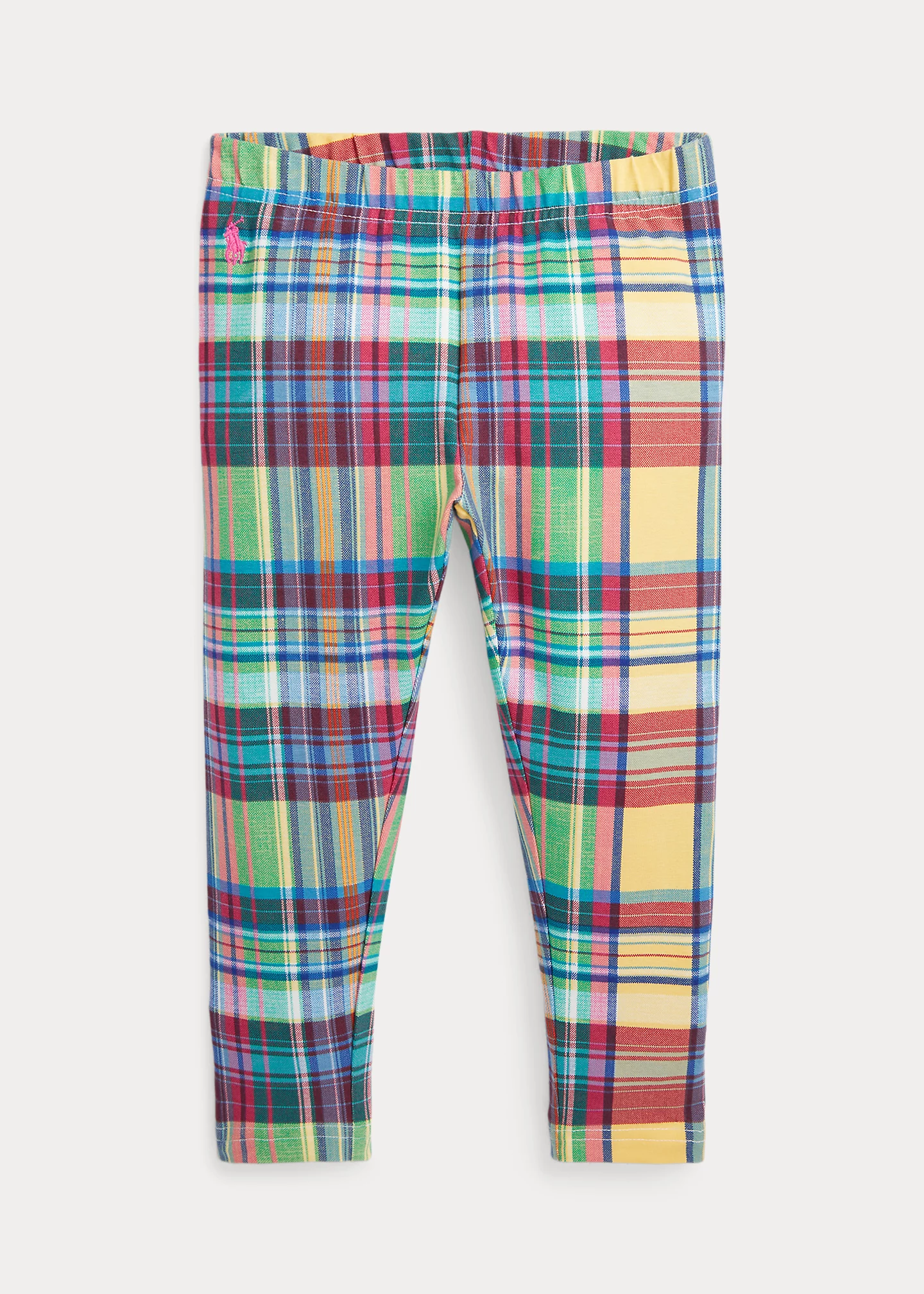 Madras-Print Stretch Jersey Legging