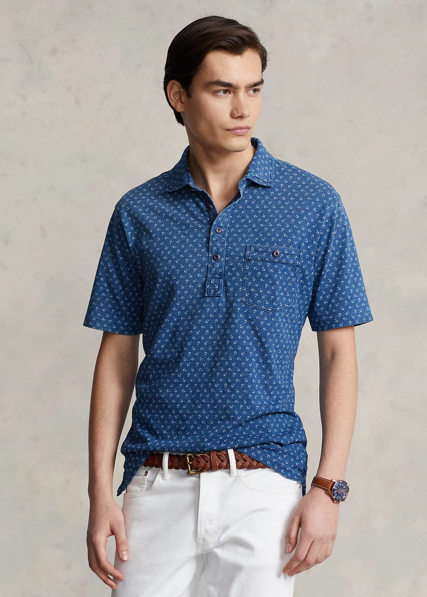 Classic Fit Anchor Jersey Polo Shirt