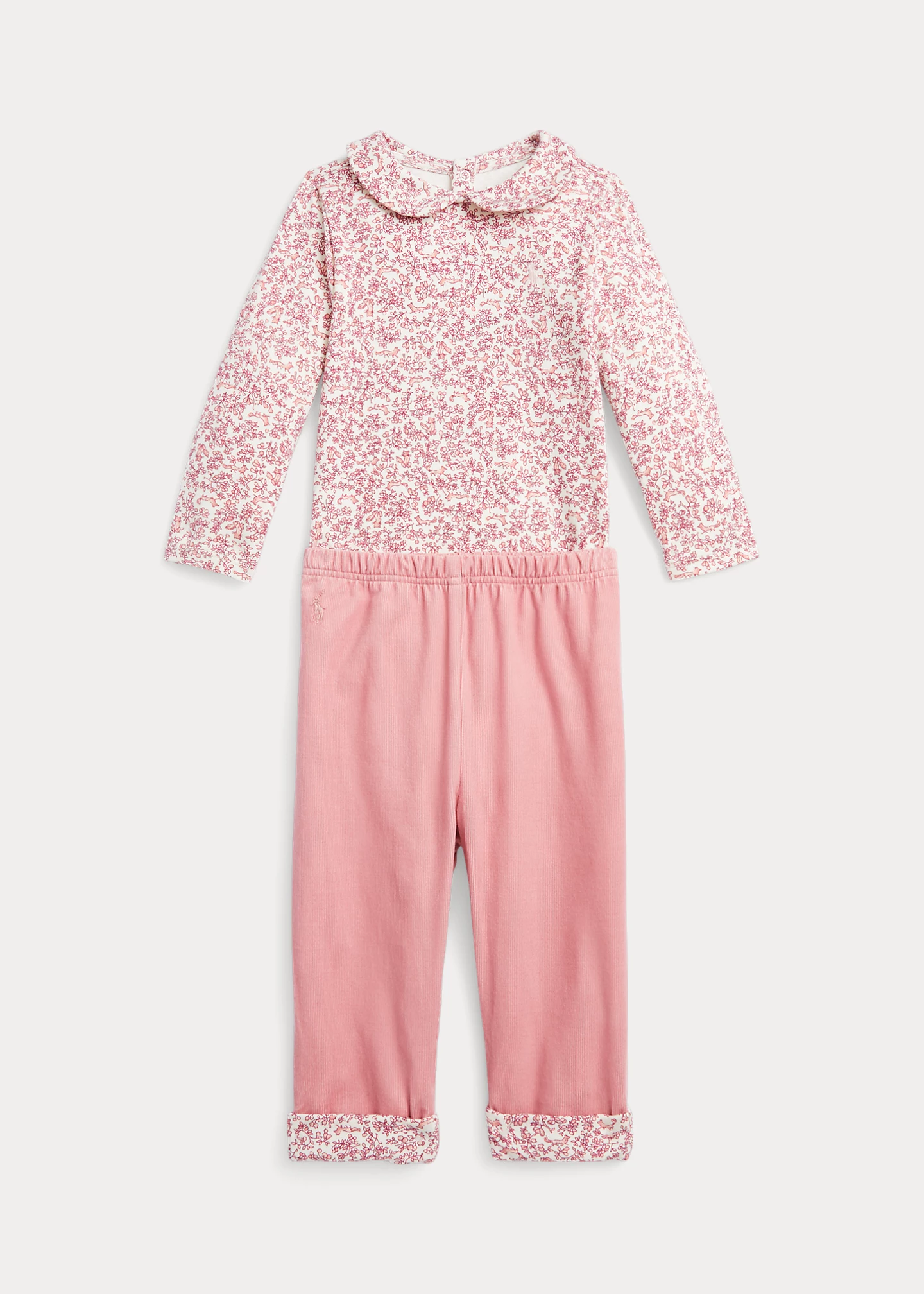 Fox Cotton Bodysuit & Corduroy Pant Set