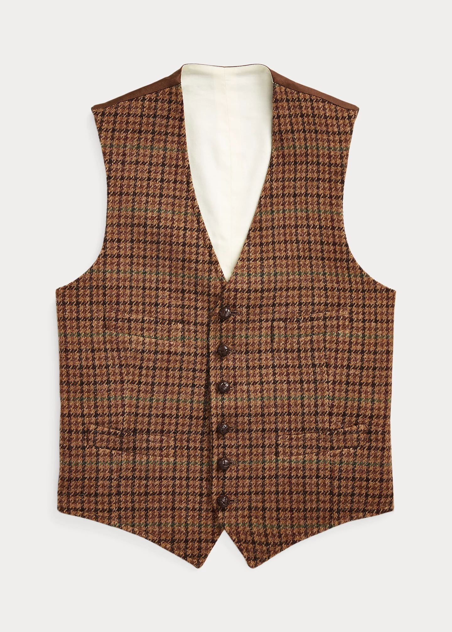 Checked Wool Tweed Vest
