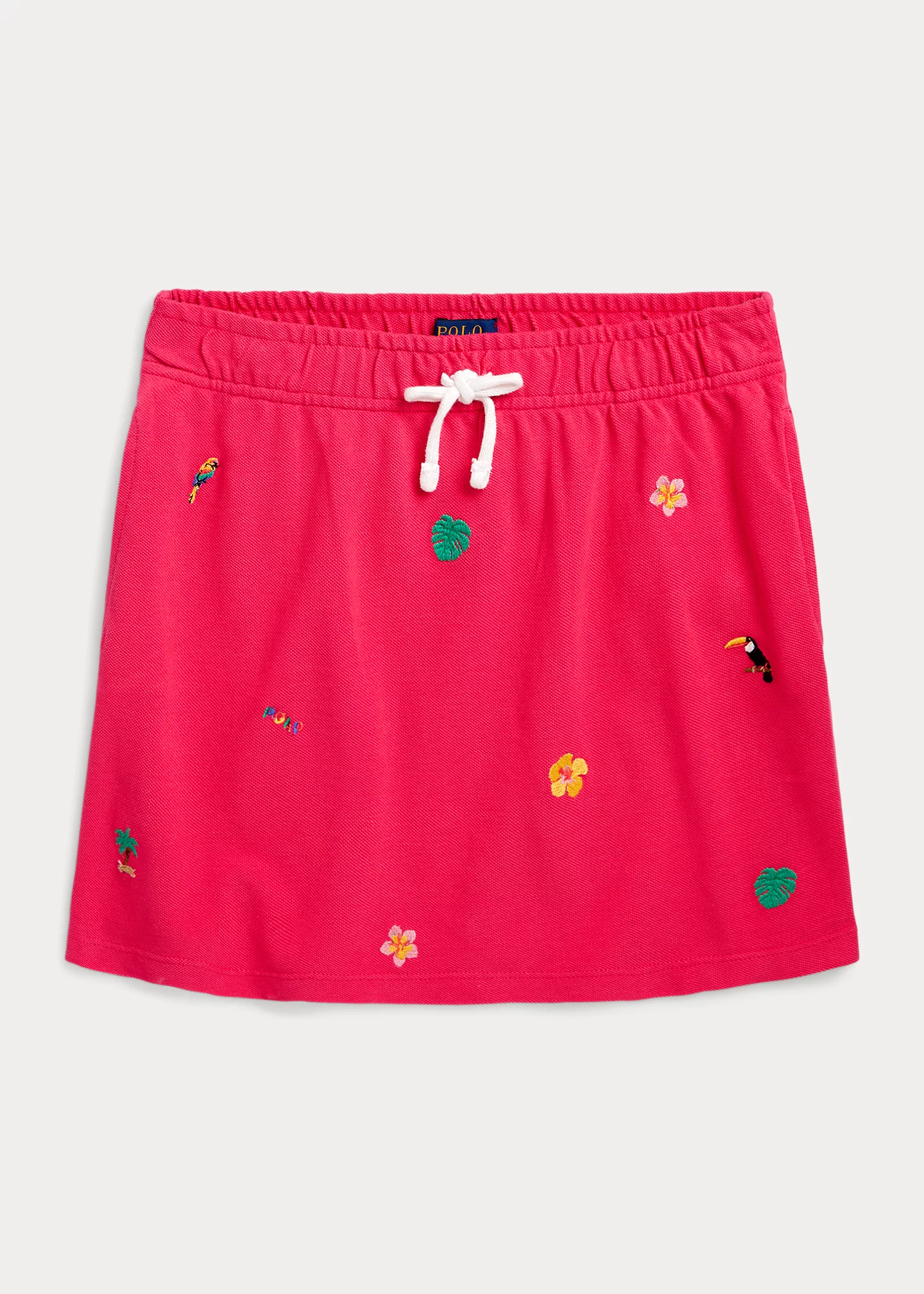 Tropical-Embroidery Mesh Skirt