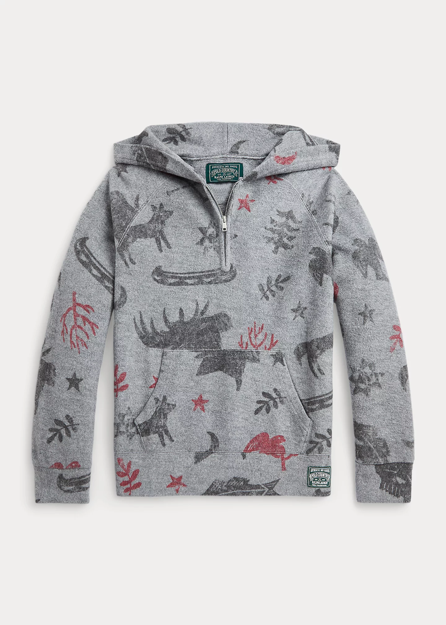 Outdoor-Print Brushed Fleece Hoodie