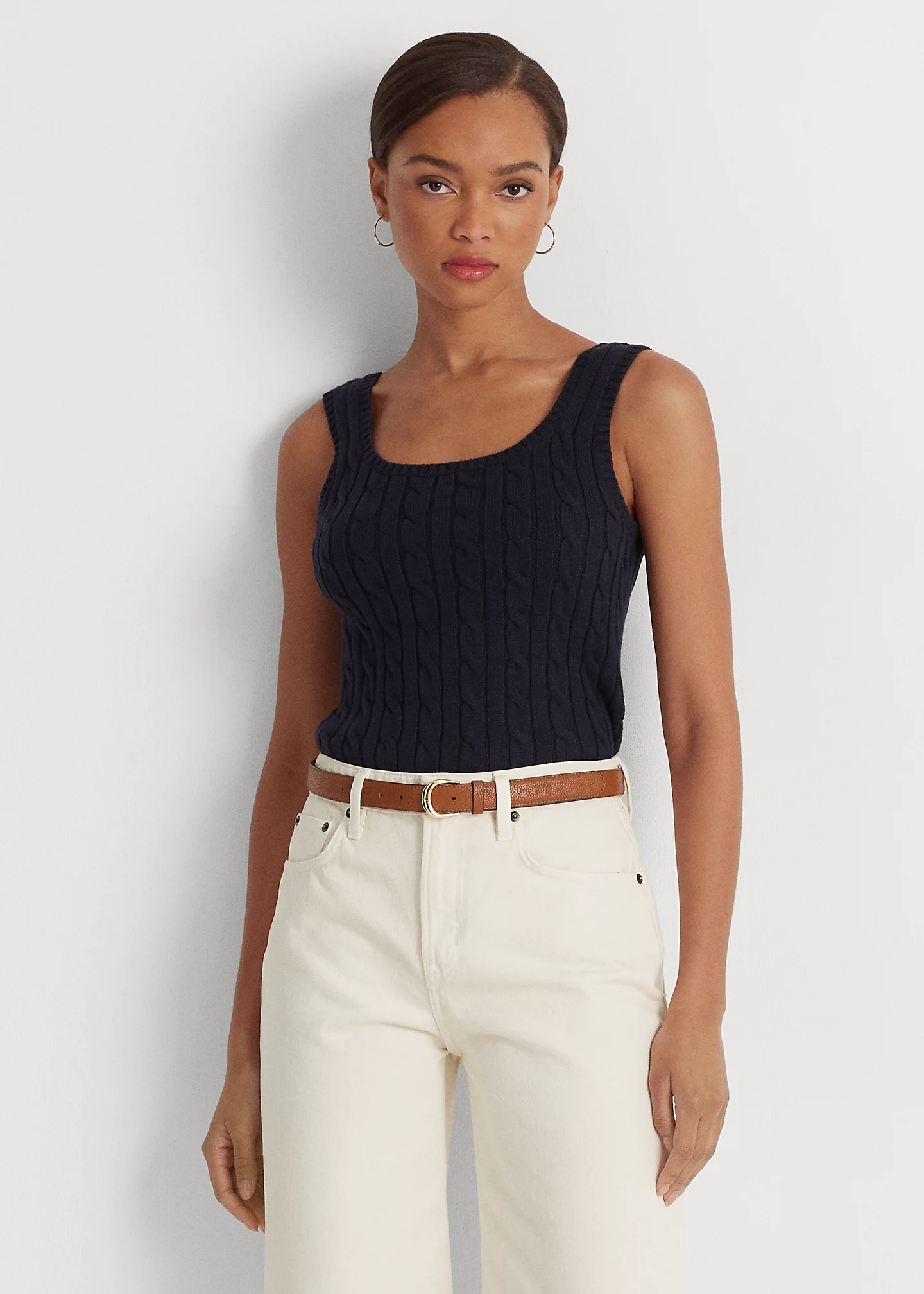 Sleeveless Cable-Knit Sweater