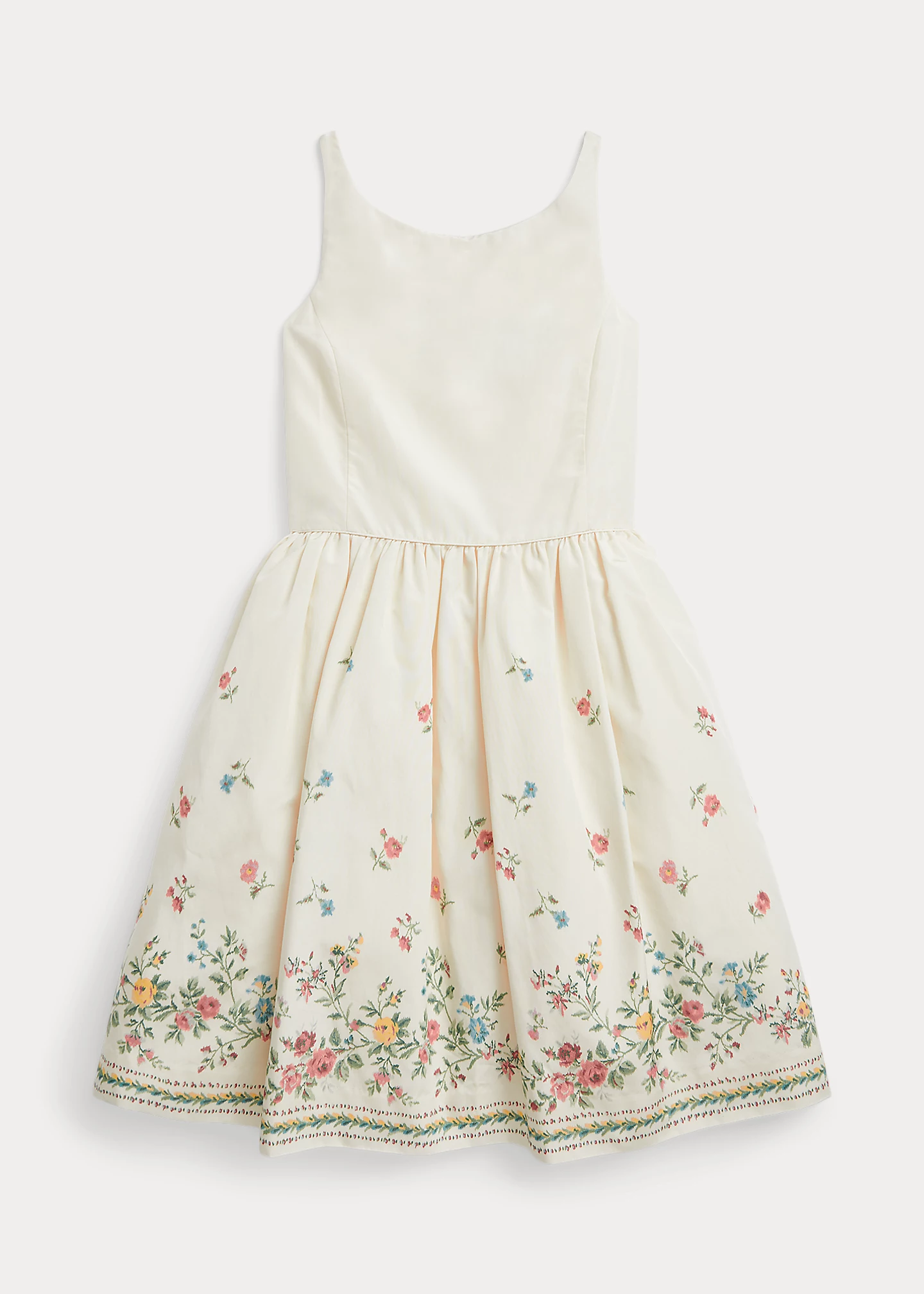 Floral Mulberry Silk–Blend Faille Dress