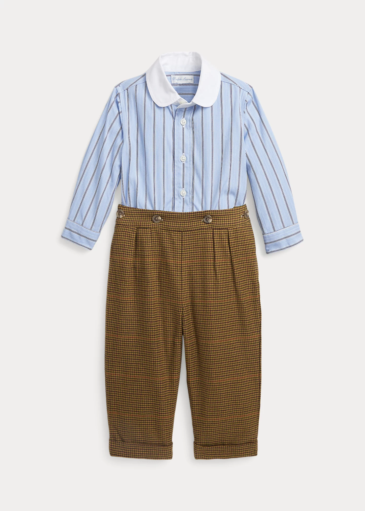 Cotton Shirt & Houndstooth Pant Set