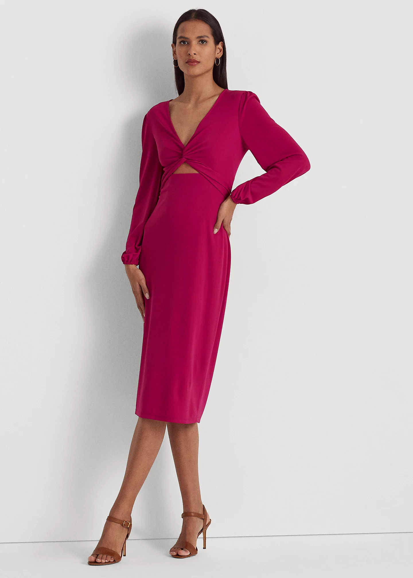Twist-Front Jersey Cutout Dress