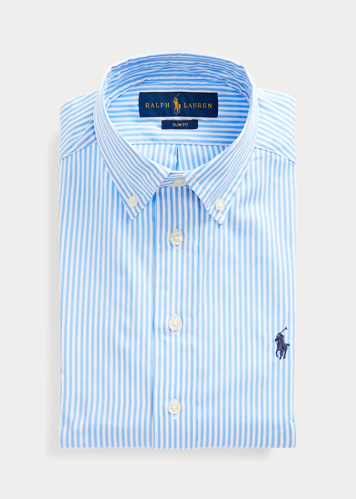 Slim Fit Striped Cotton Dress Shirt