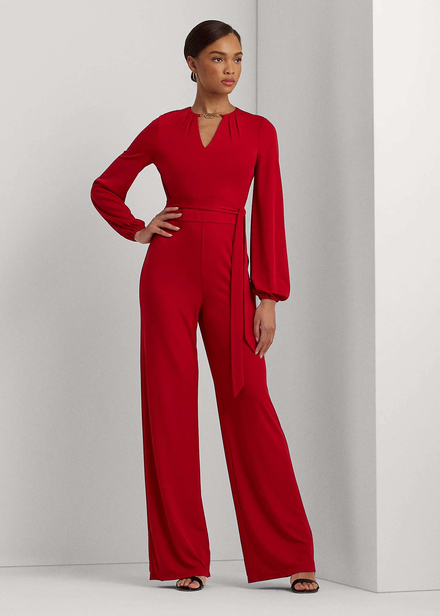 Logo-Trim Jersey Wide-Leg Jumpsuit