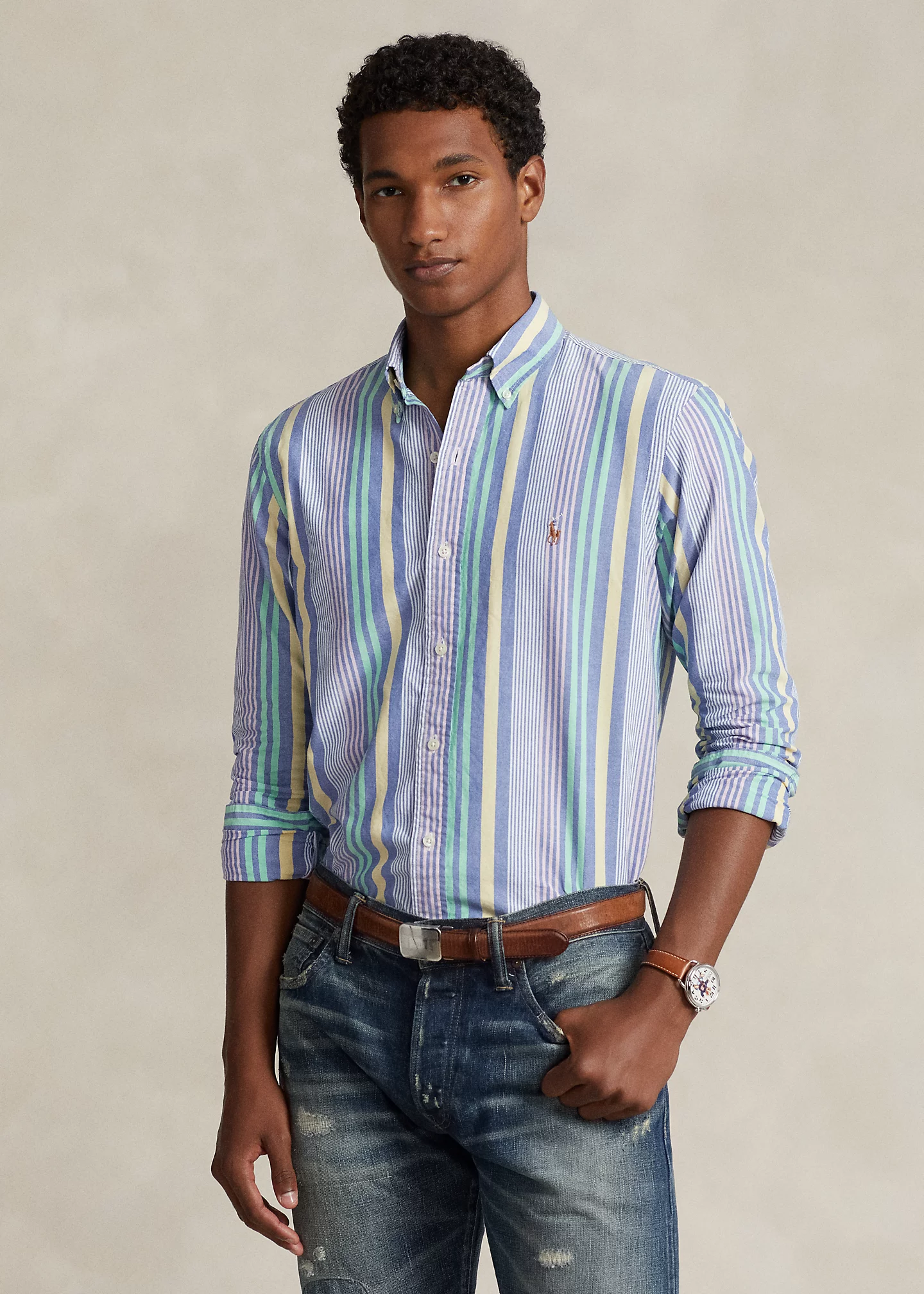 Classic Fit Striped Oxford Shirt