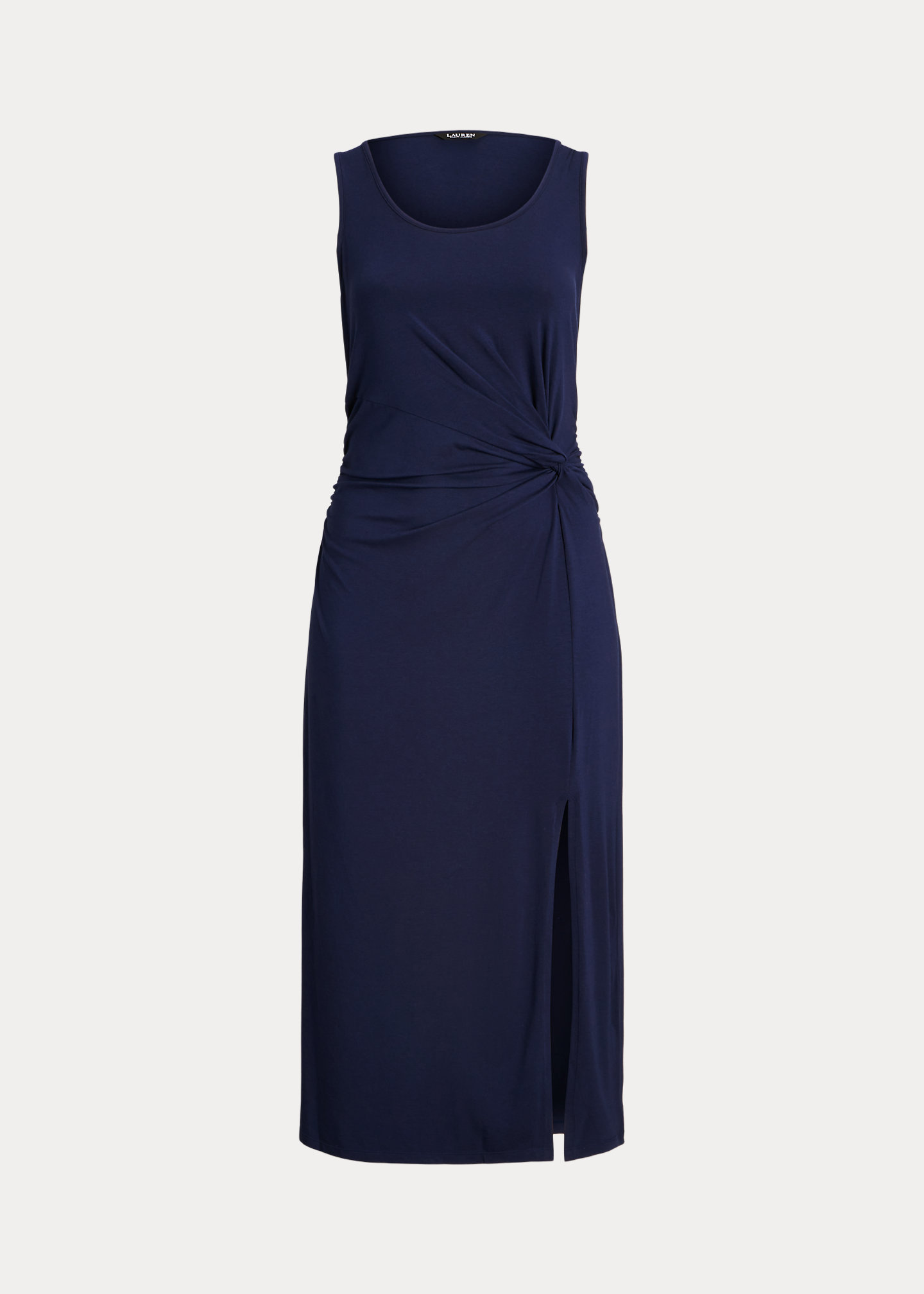 Twist-Front Jersey Sleeveless Dress