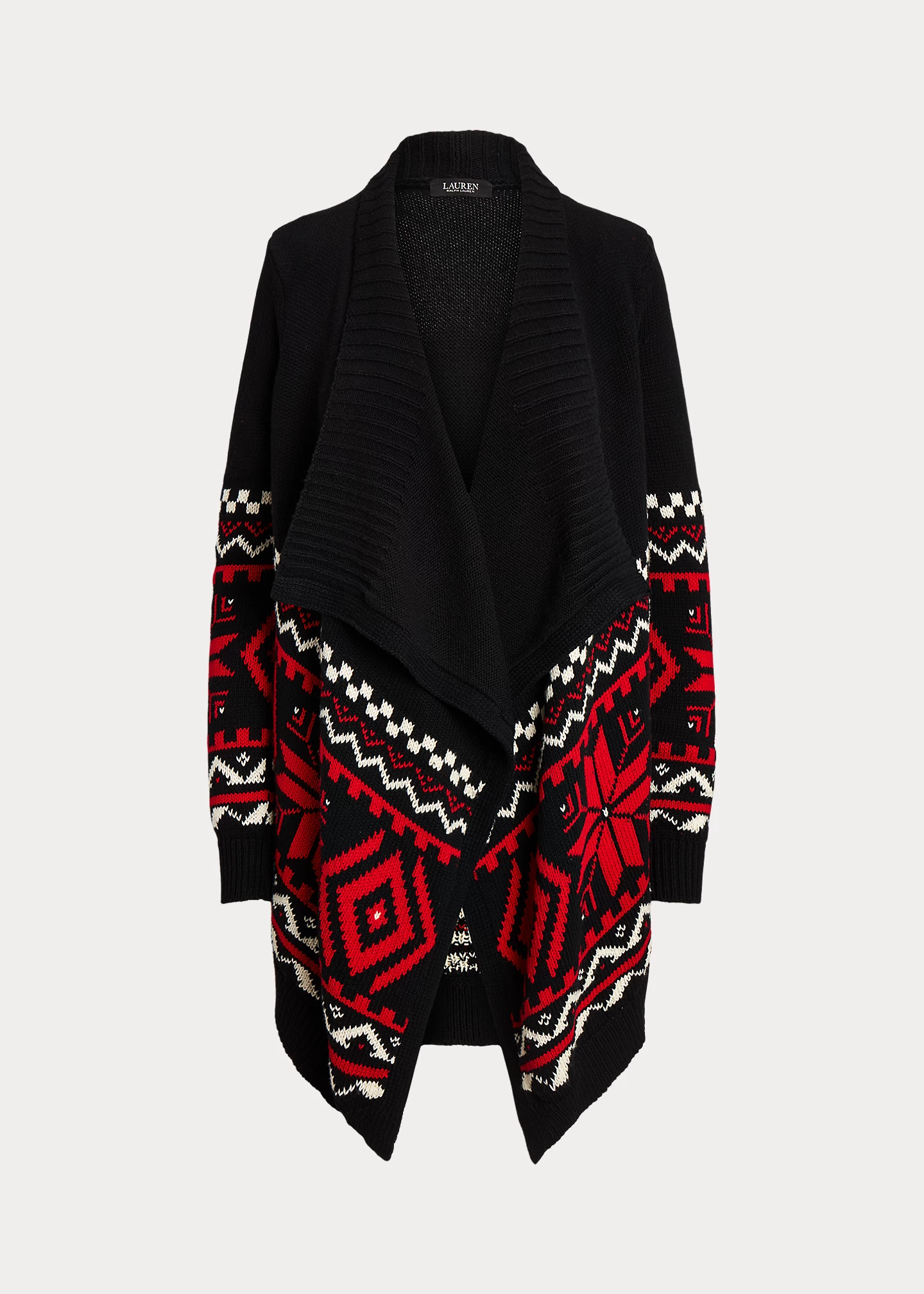 Fair Isle Shawl-Collar Cardigan