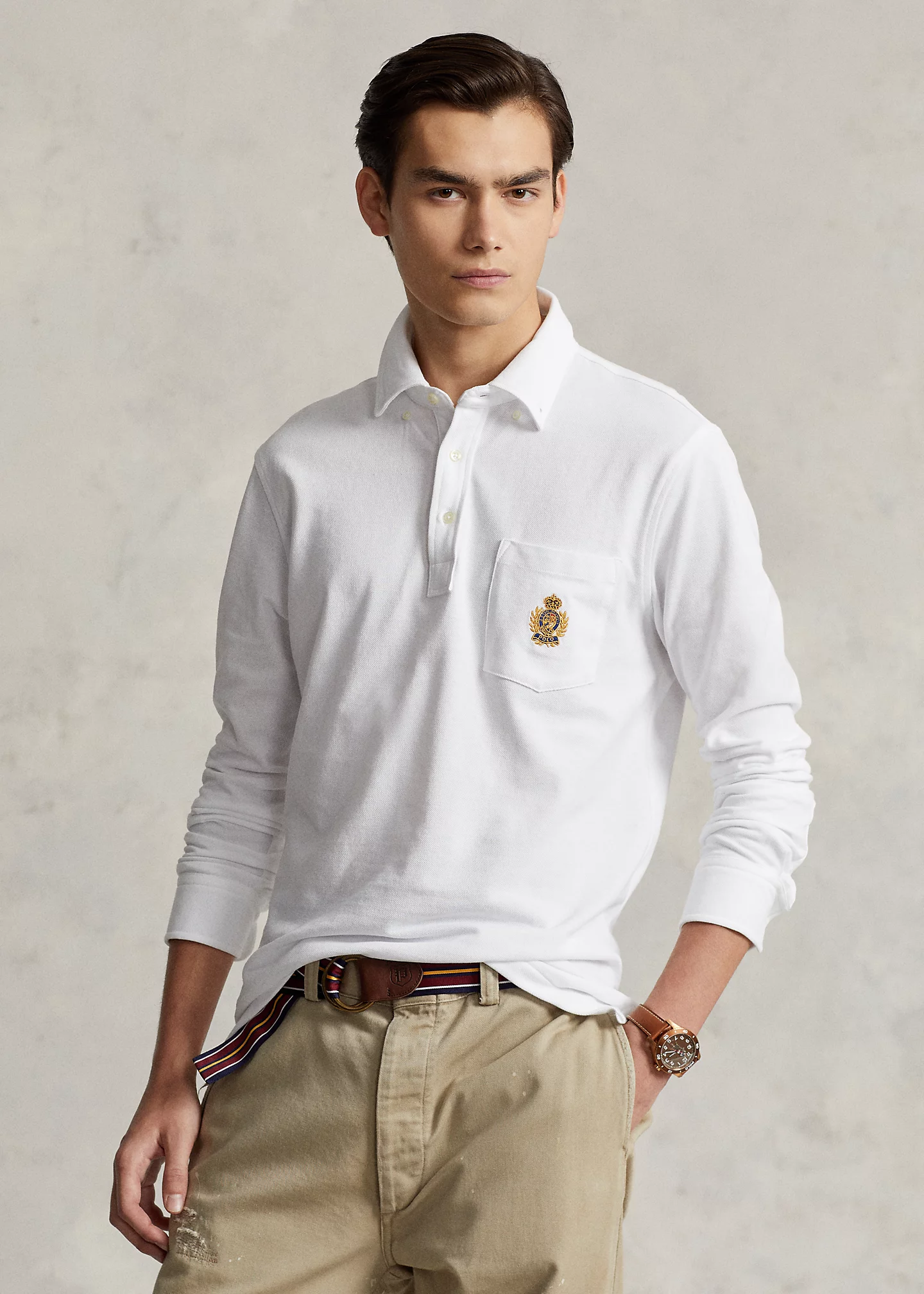 Classic Fit Polo Crest Mesh Polo Shirt