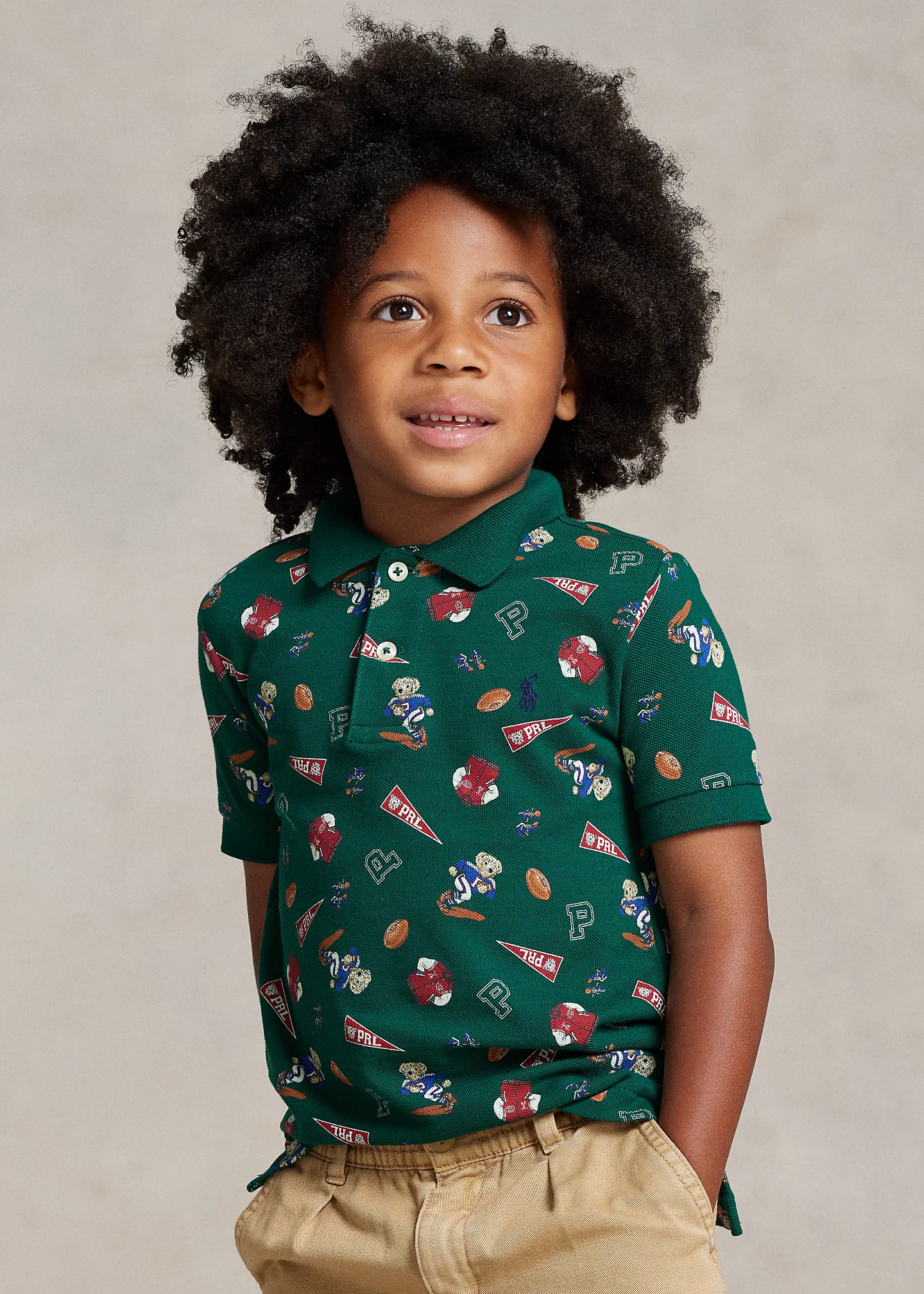 Football Polo Bear Cotton Polo Shirt