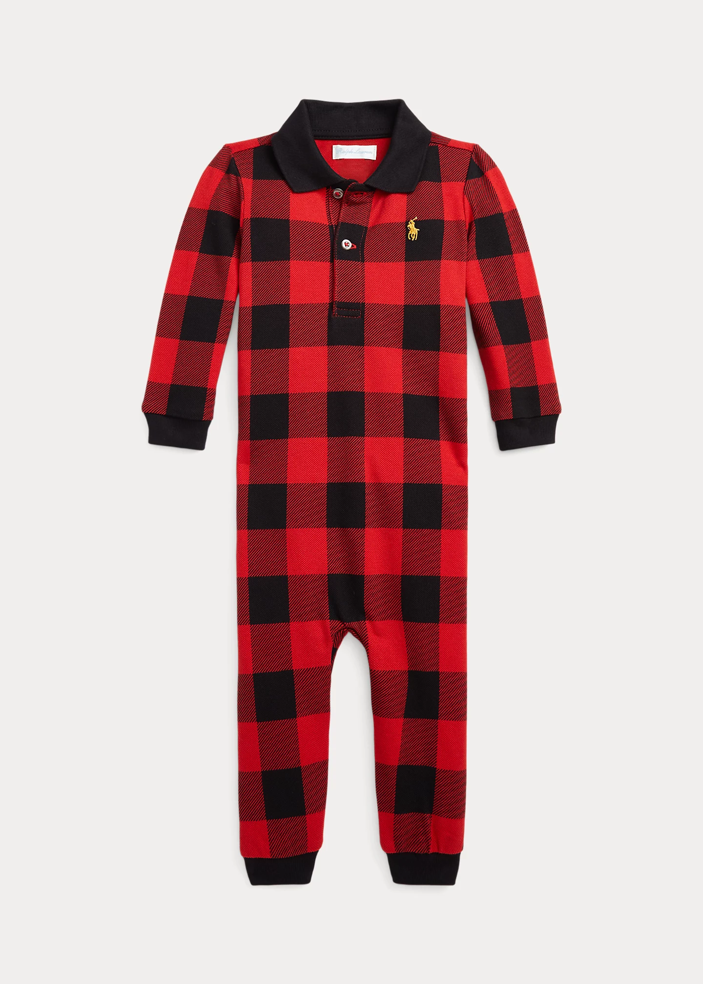 Buffalo Check Cotton Mesh Polo Coverall