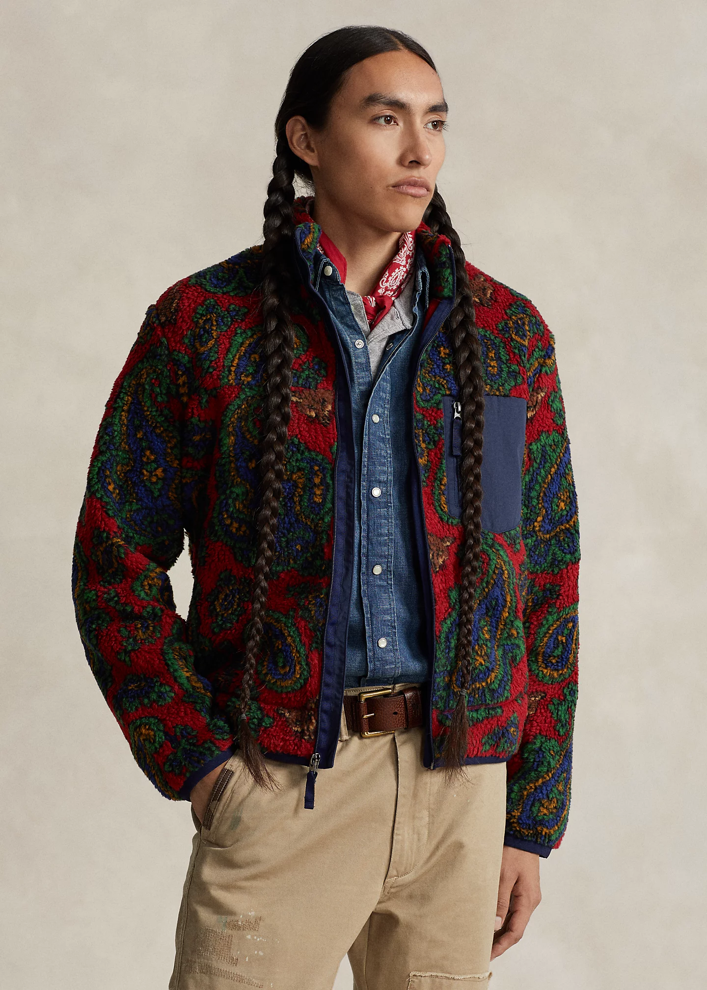 Paisley Fleece Jacquard Jacket