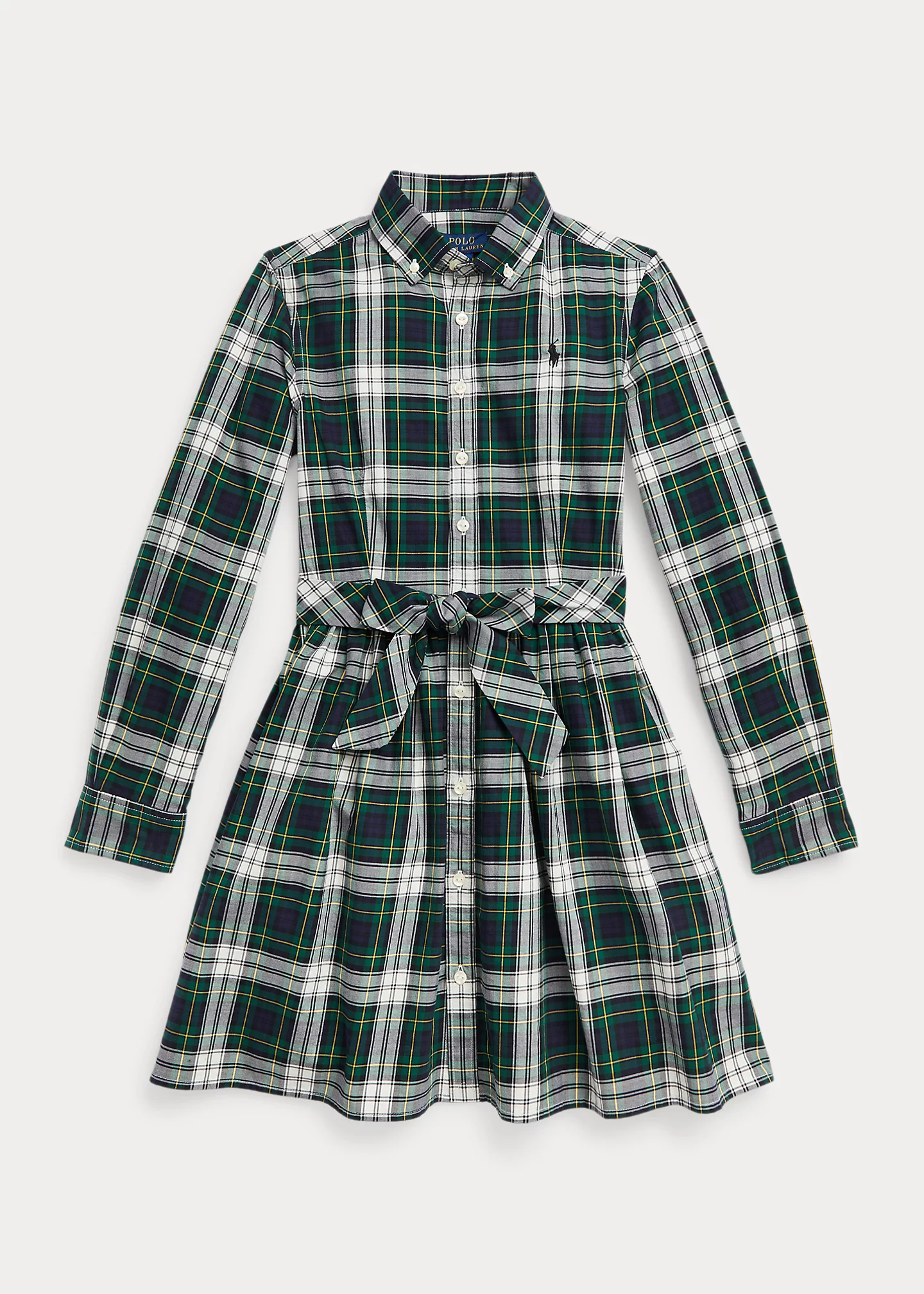 Plaid Cotton Twill Shirtdress