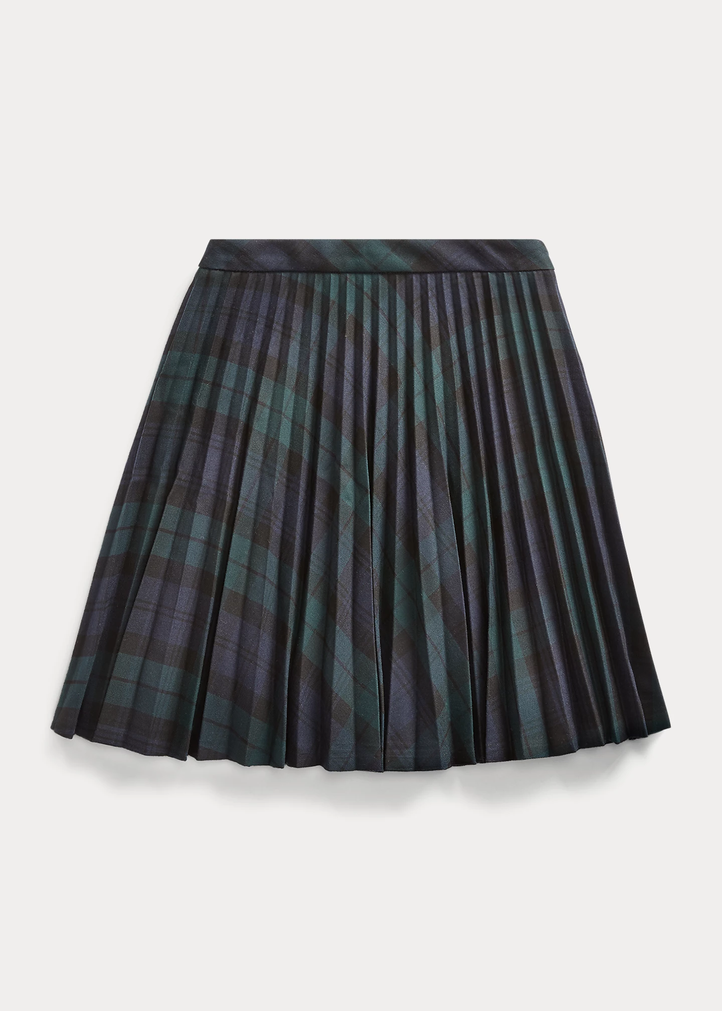 Tartan Pleated Twill Skirt