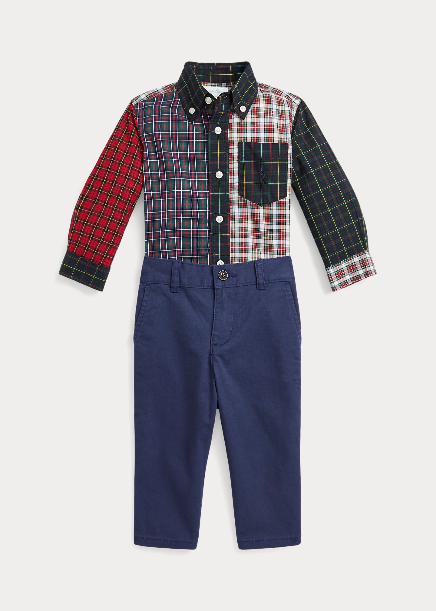 Plaid Fun Shirt & Stretch Chino Pant Set