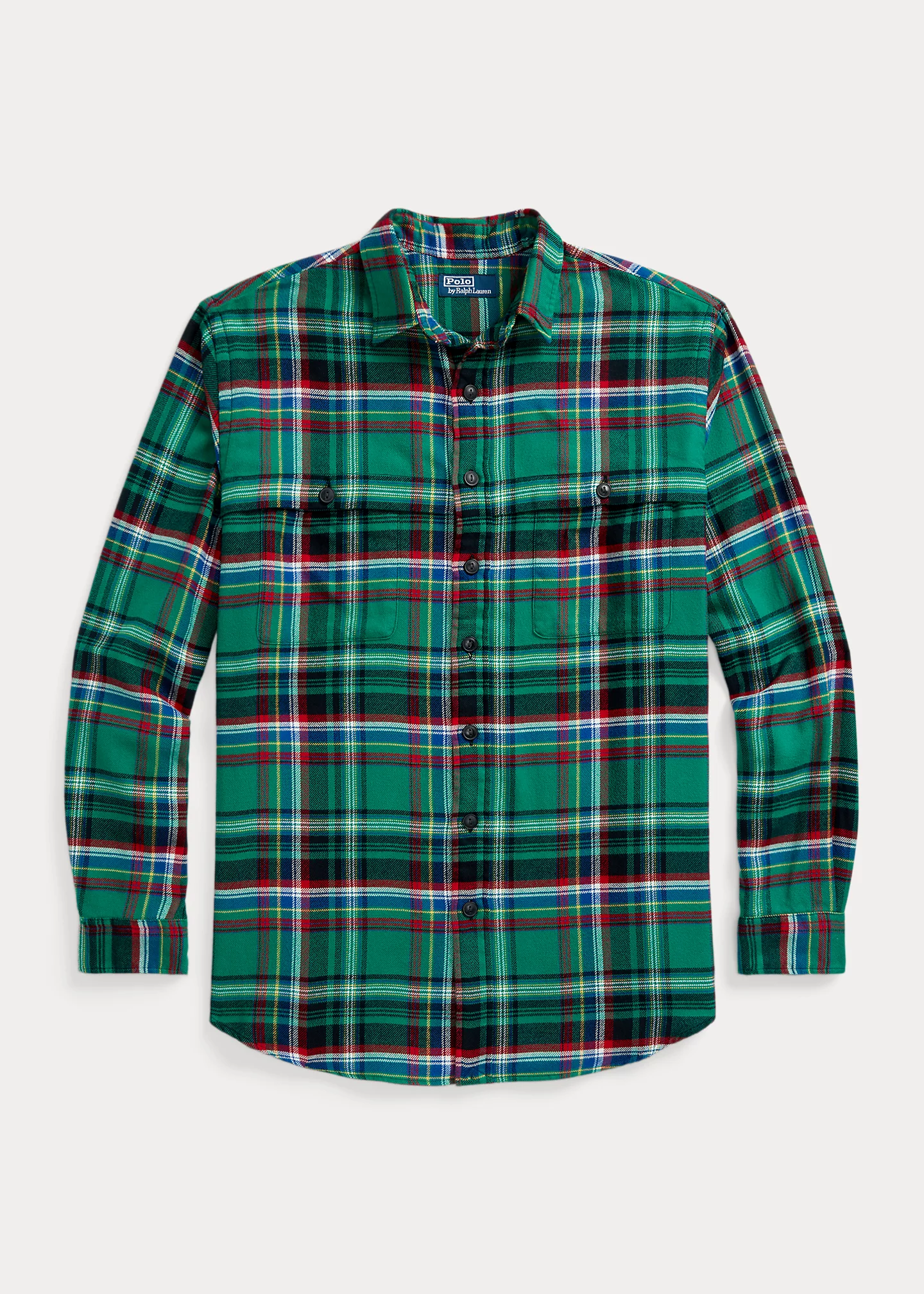 Suede-Patch Plaid Workshirt