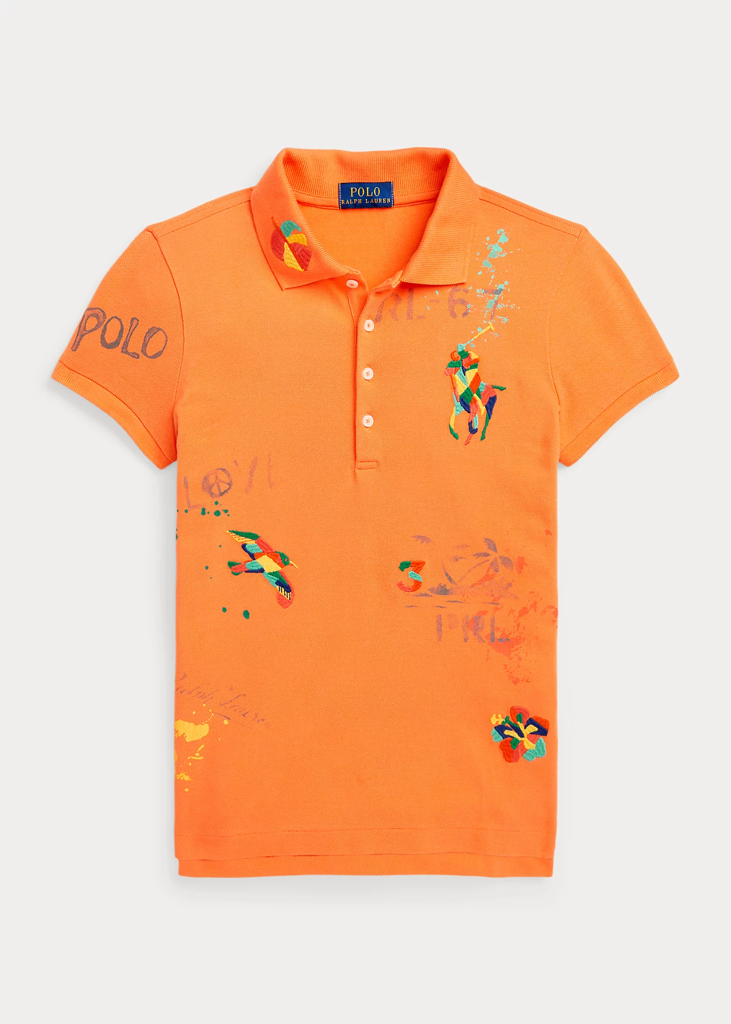 Stretch Mesh Graphic Polo Shirt