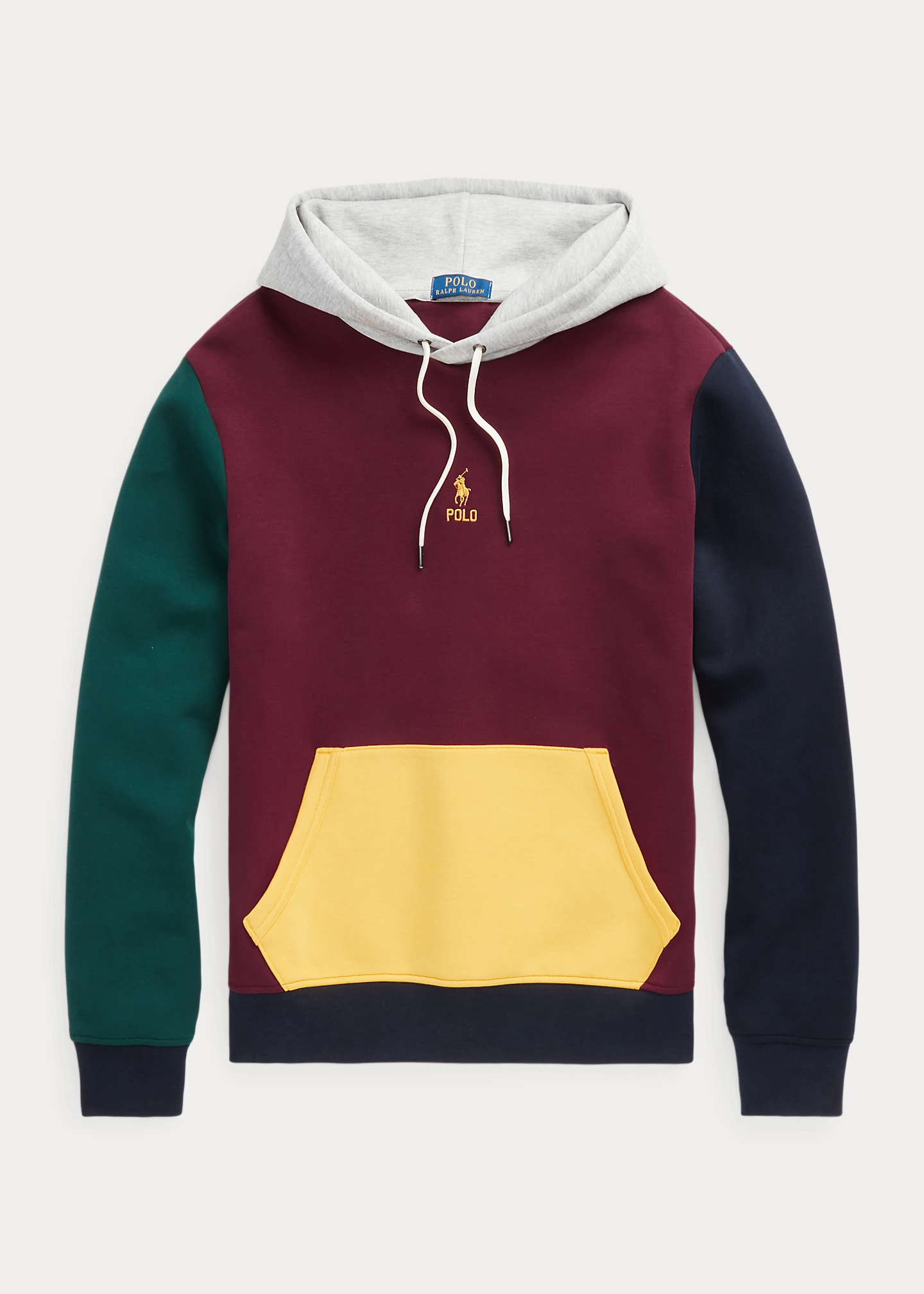 Color-Blocked Double-Knit Hoodie