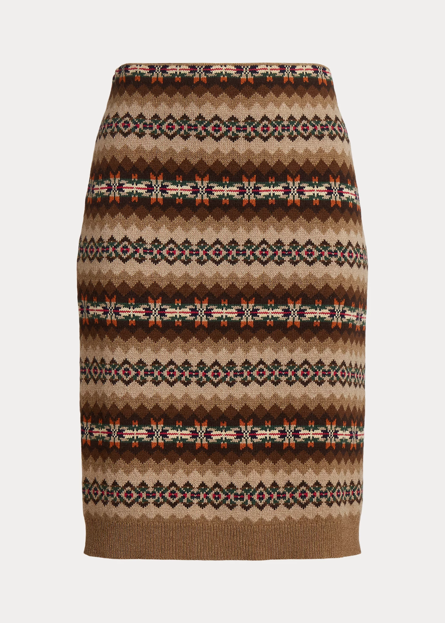 Fair Isle Wool-Blend Knit Pencil Skirt