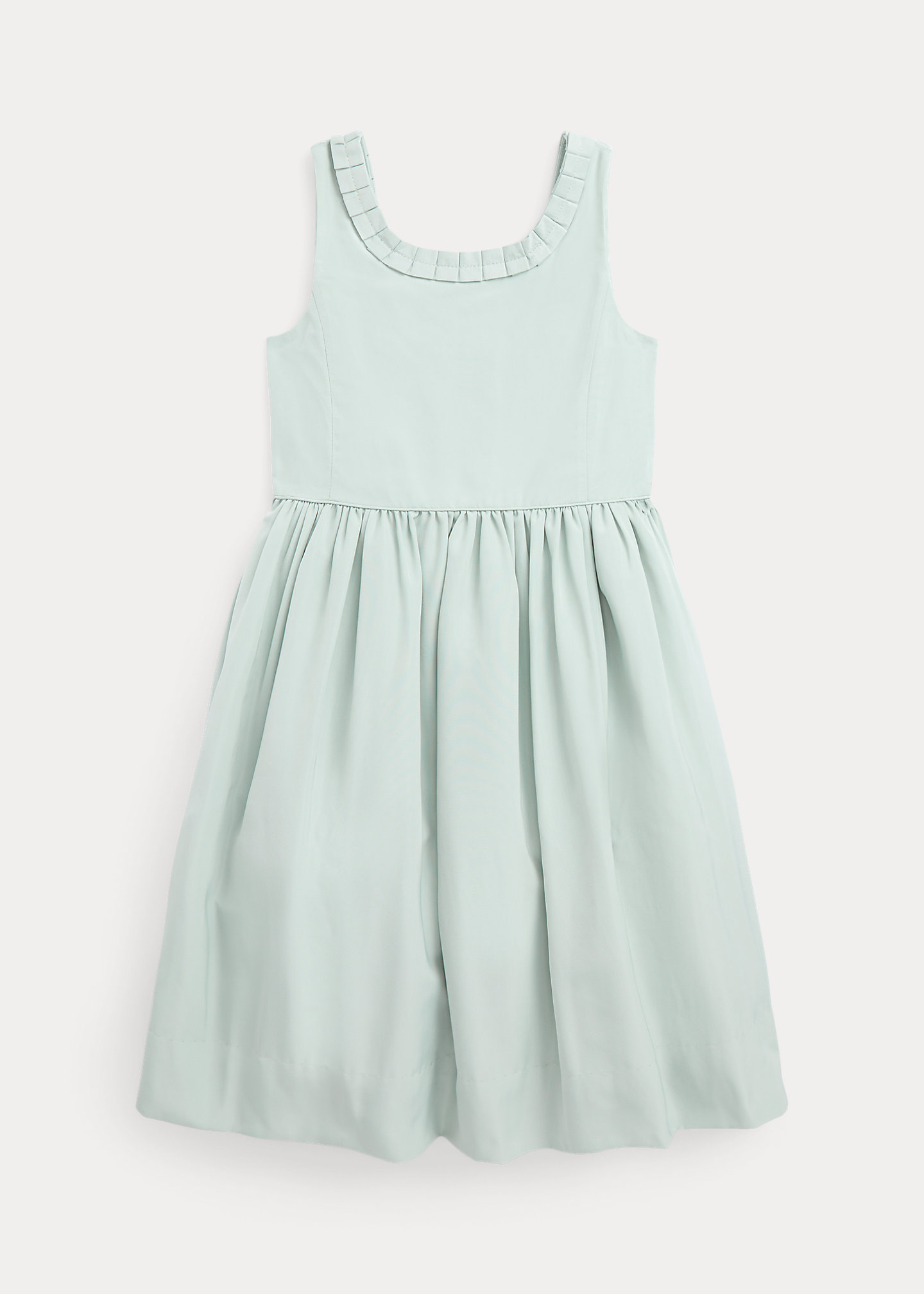 Pleated-Trim Faille Dress