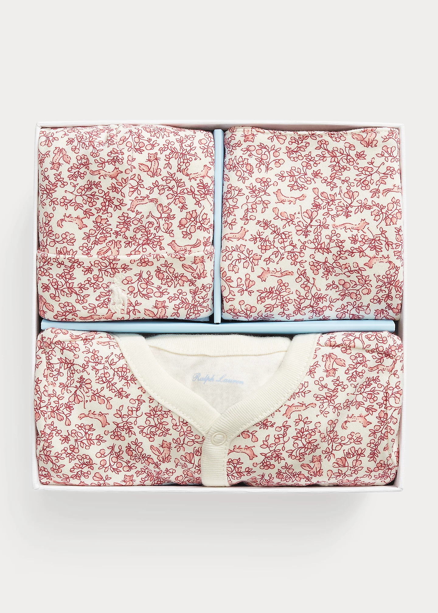 Fox-Print Cotton 3-Piece Gift Set