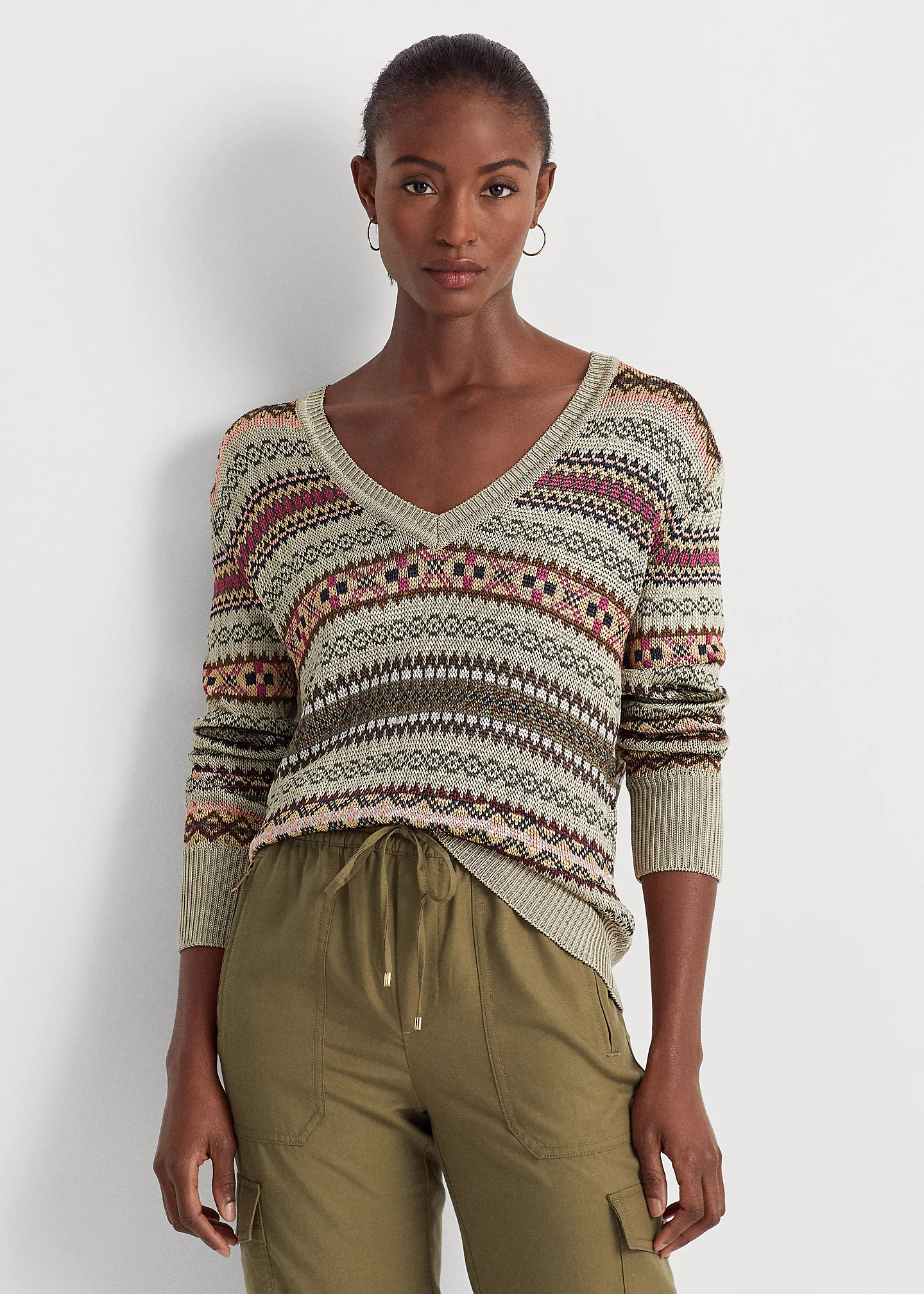 Fair Isle V-Neck Sweater