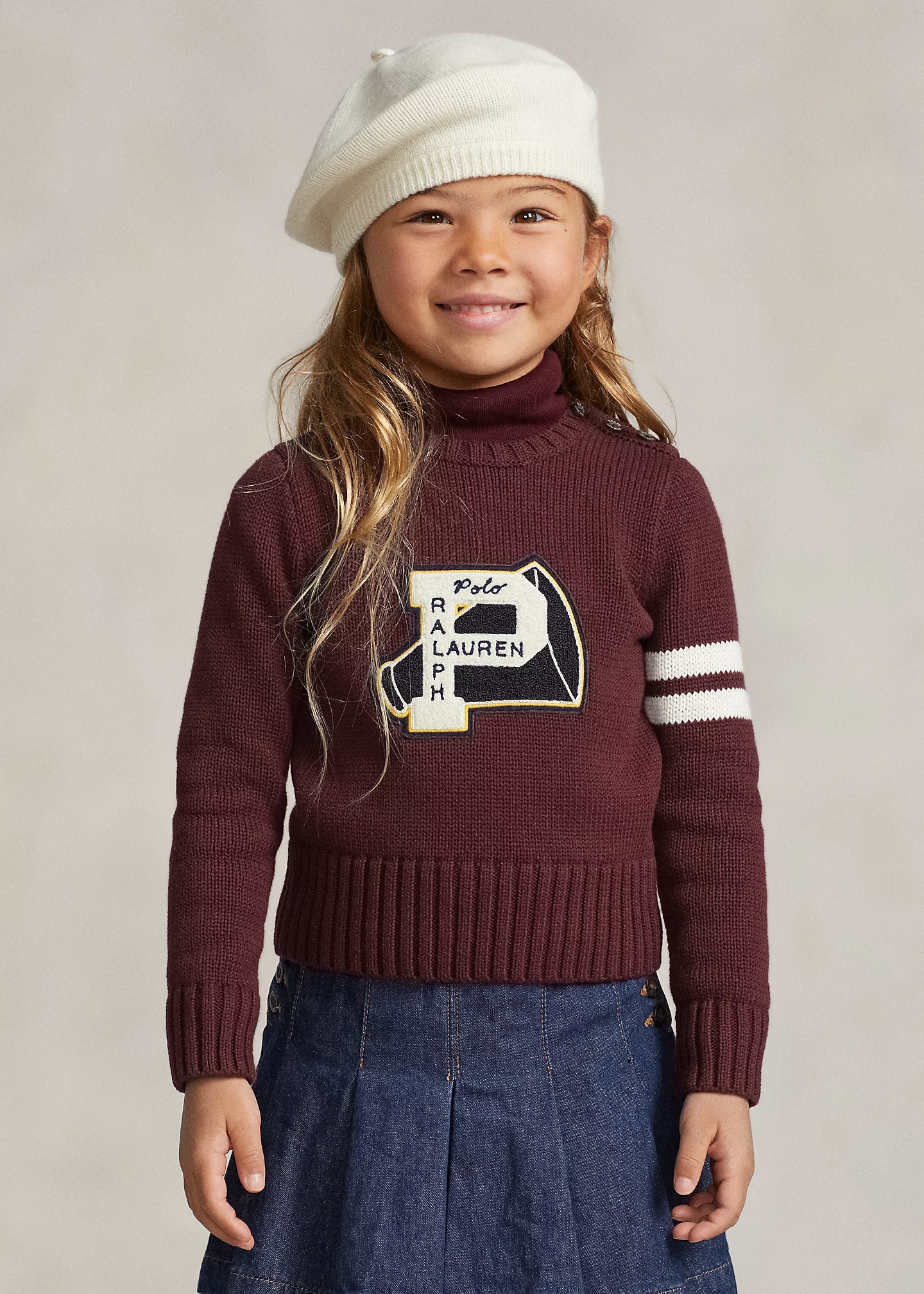 Letterman-Patch Cotton Sweater