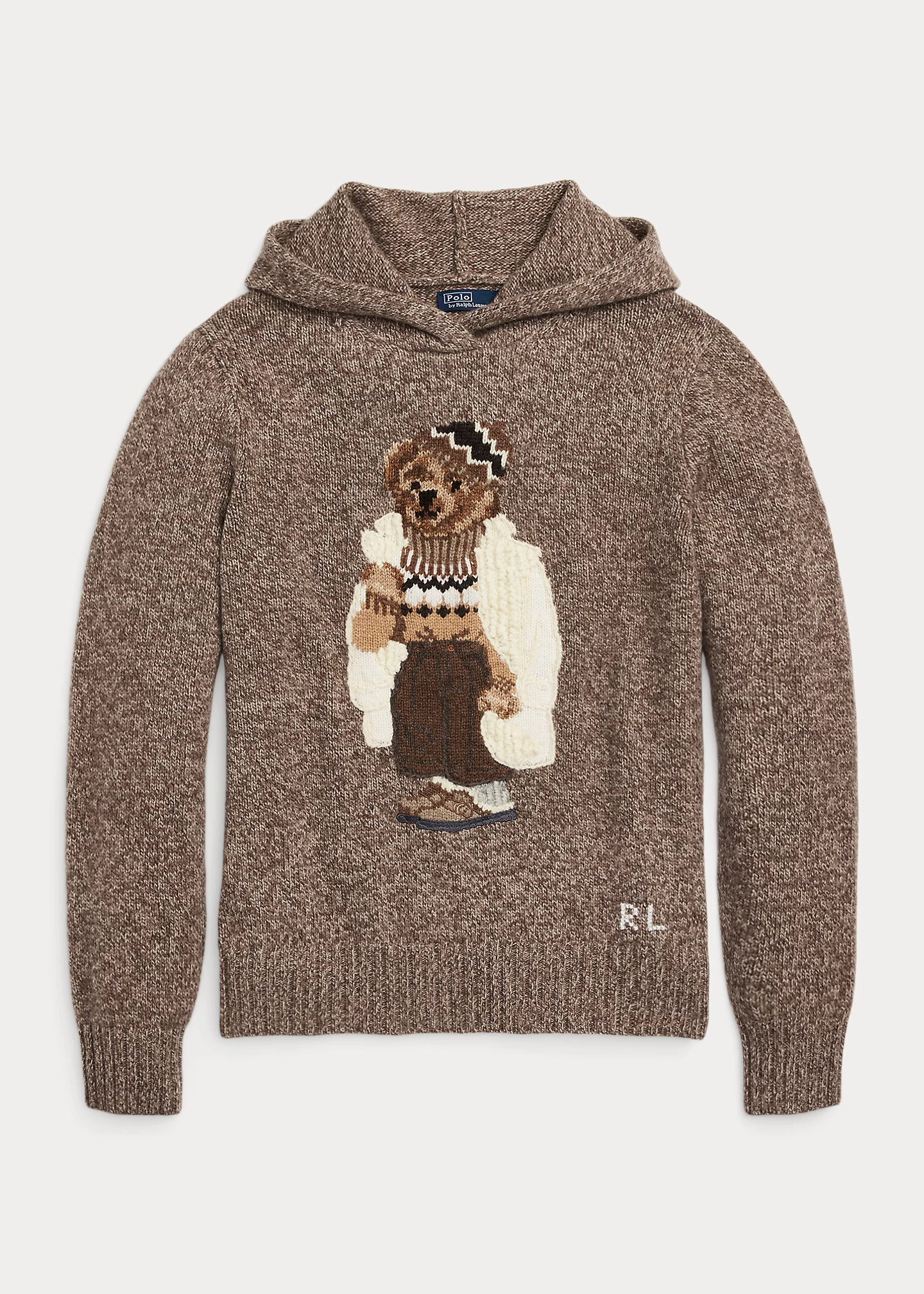 Polo Bear Wool-Blend Knit Hoodie