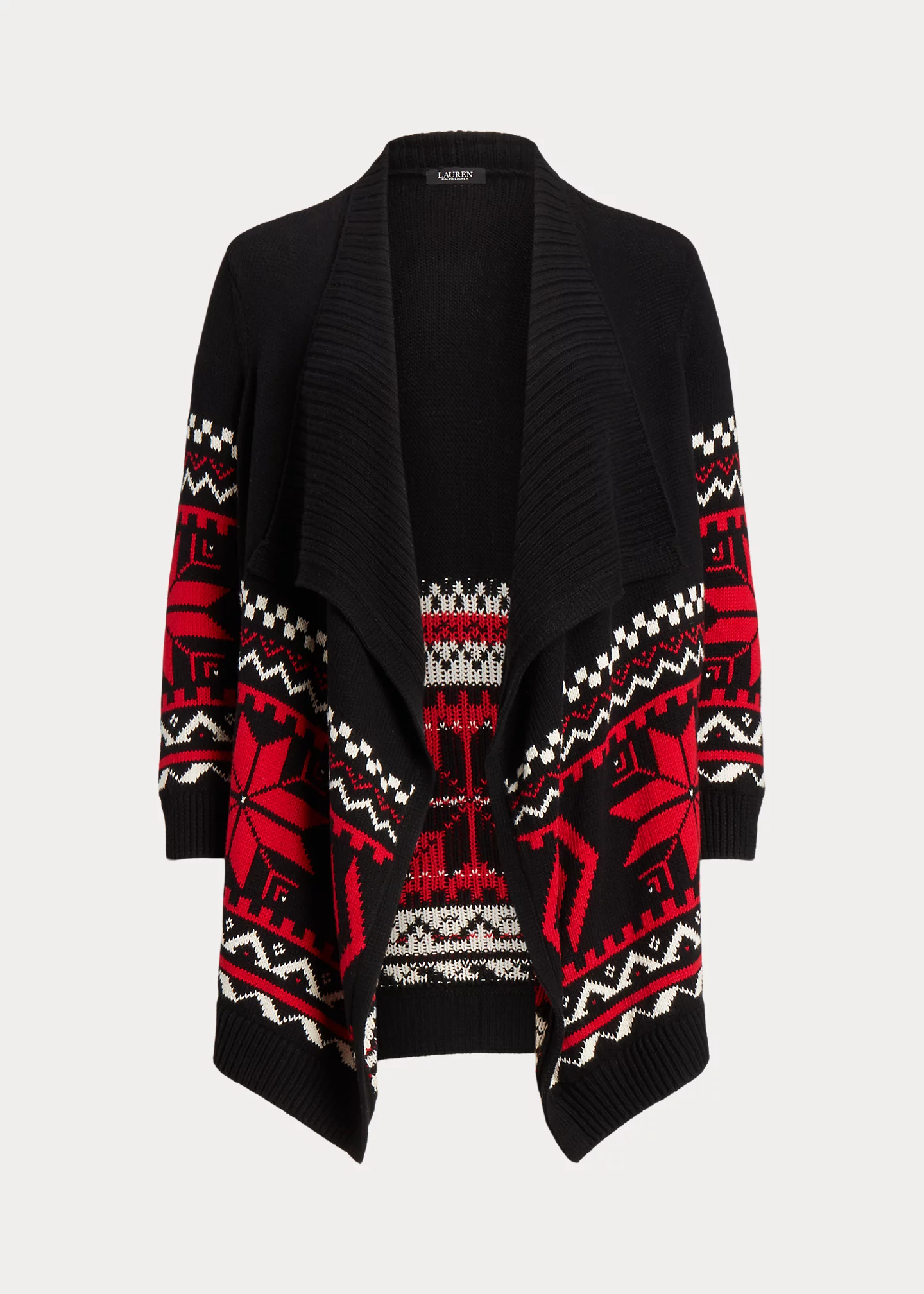 Fair Isle Shawl-Collar Cardigan