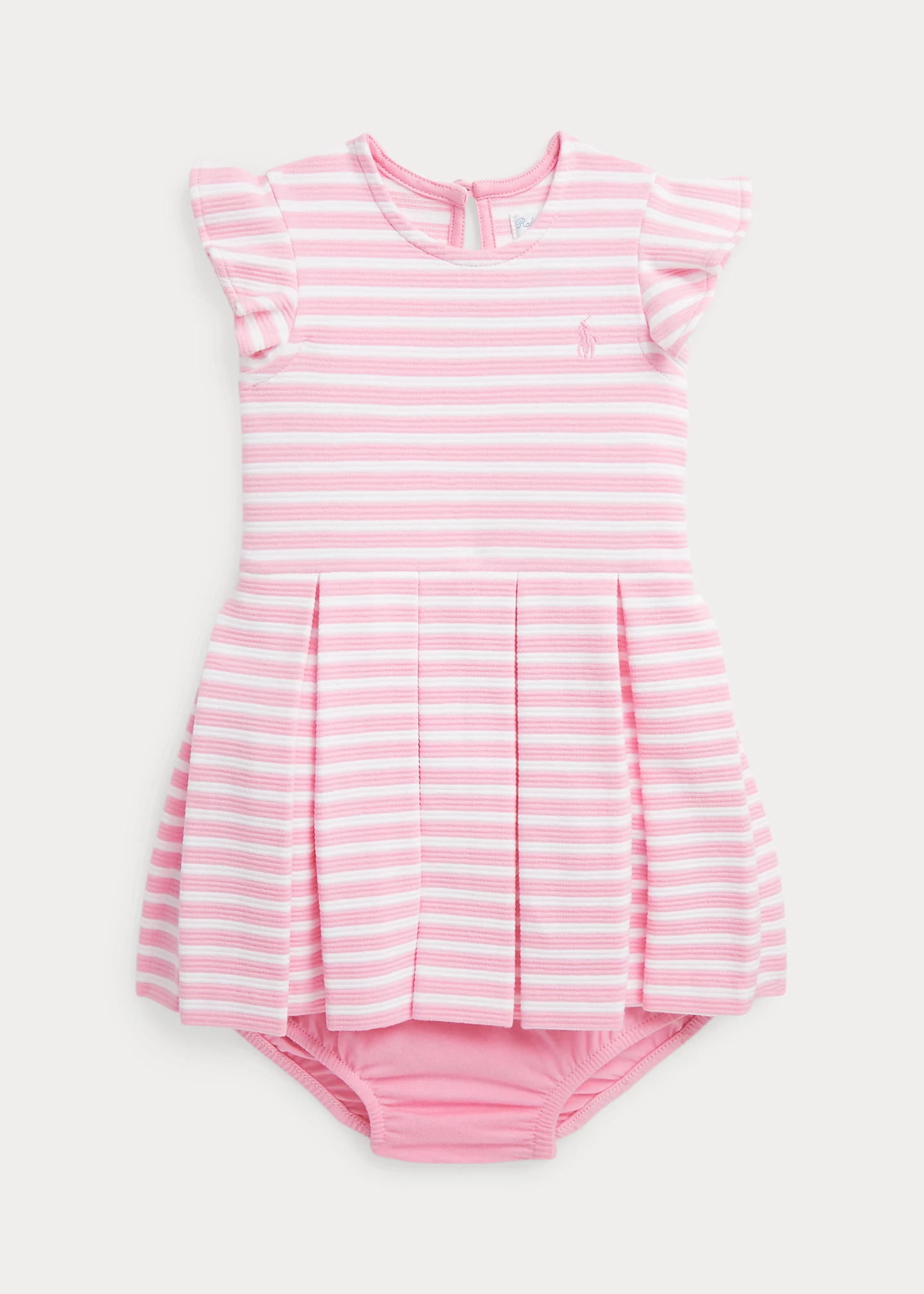 Striped Ottoman-Ribbed Dress & Bloomer