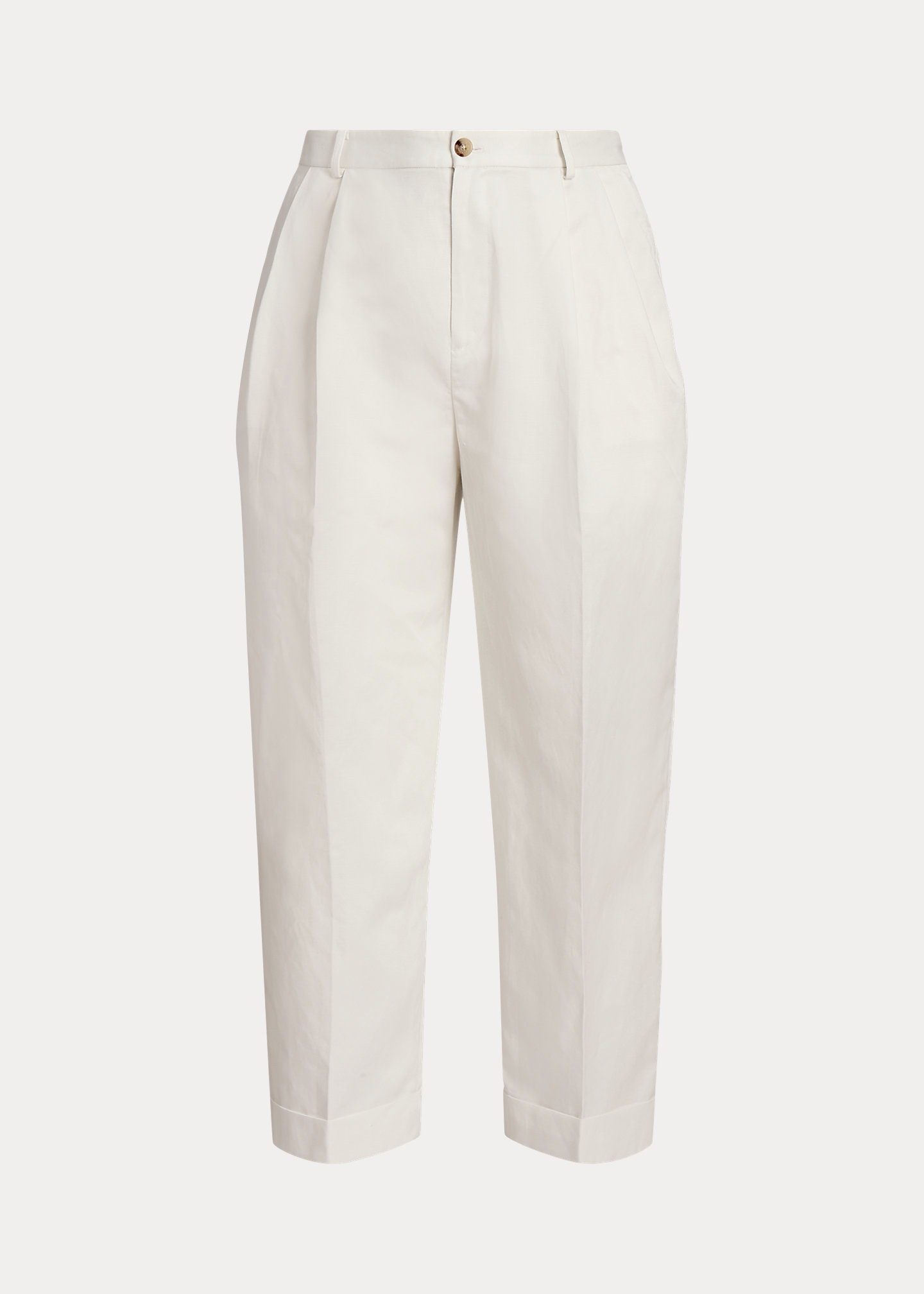 Linen-Blend Twill Ankle Pant