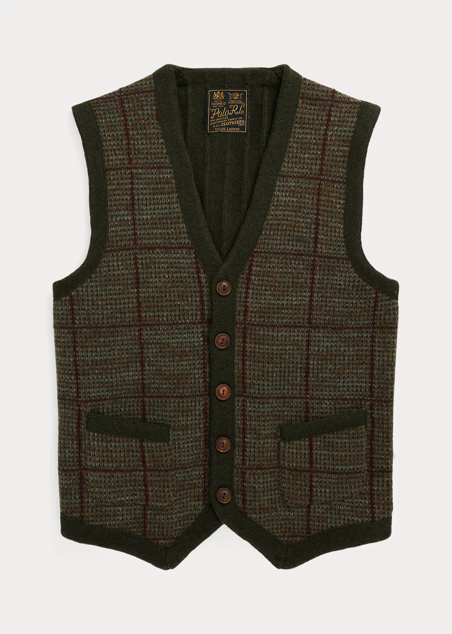 Windowpane Wool Sweater Vest