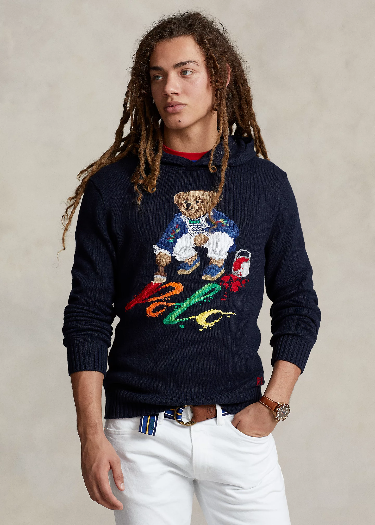 Polo Bear Cotton Hooded Sweater