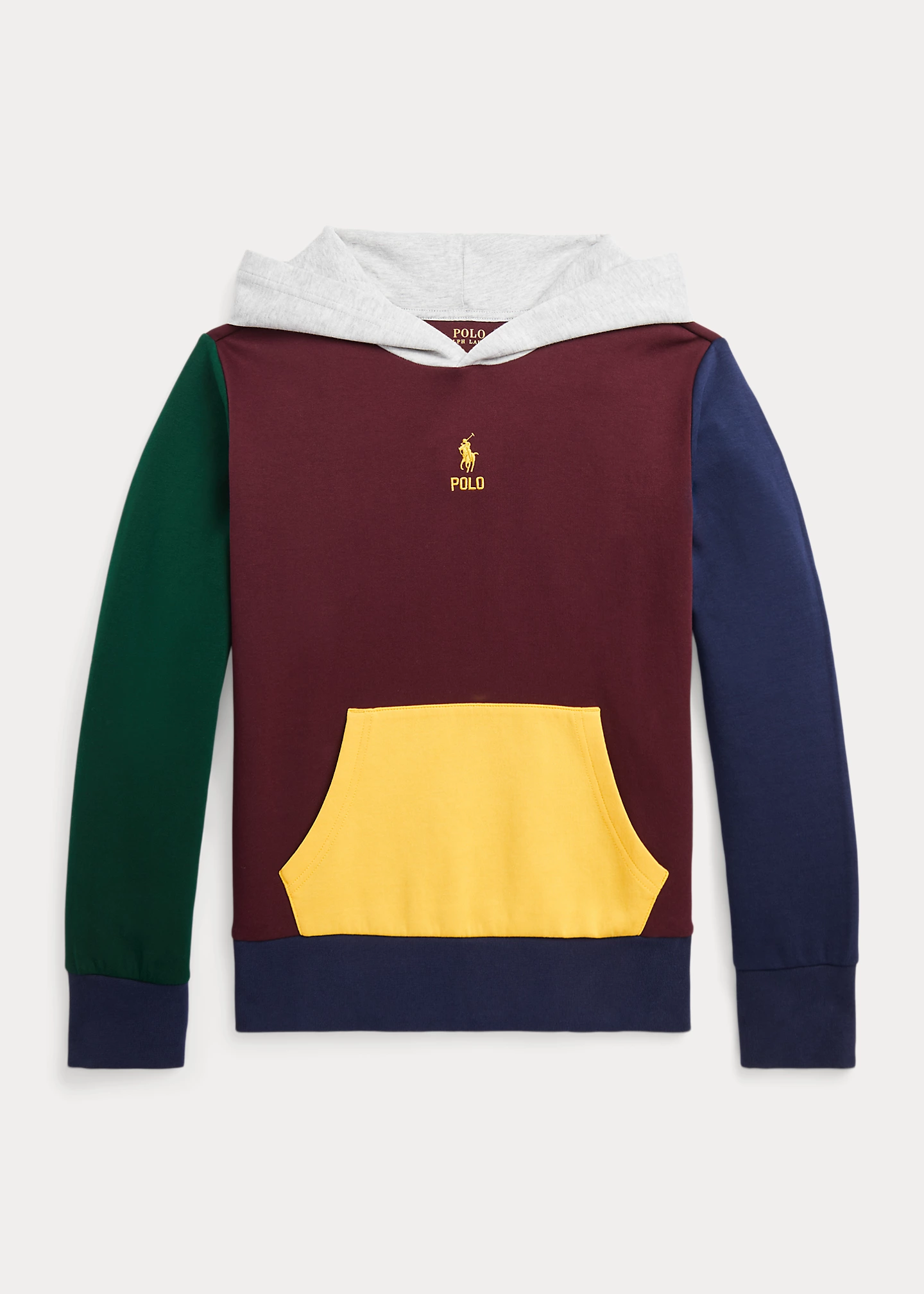 Color-Blocked Double-Knit Hoodie