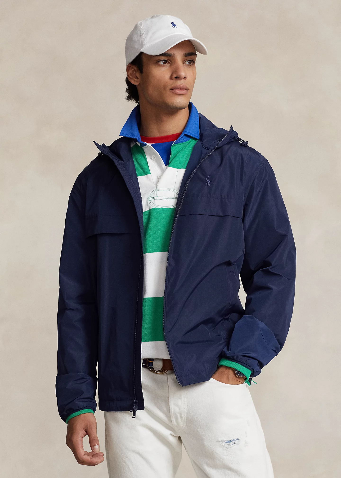 Water-Repellent Hooded Jacket