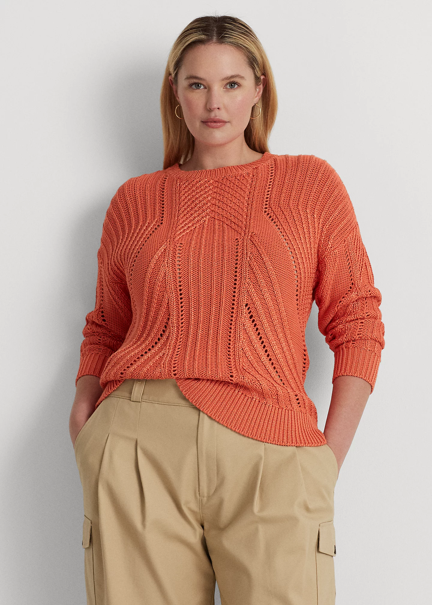 Pointelle-Knit Cotton-Blend Sweater