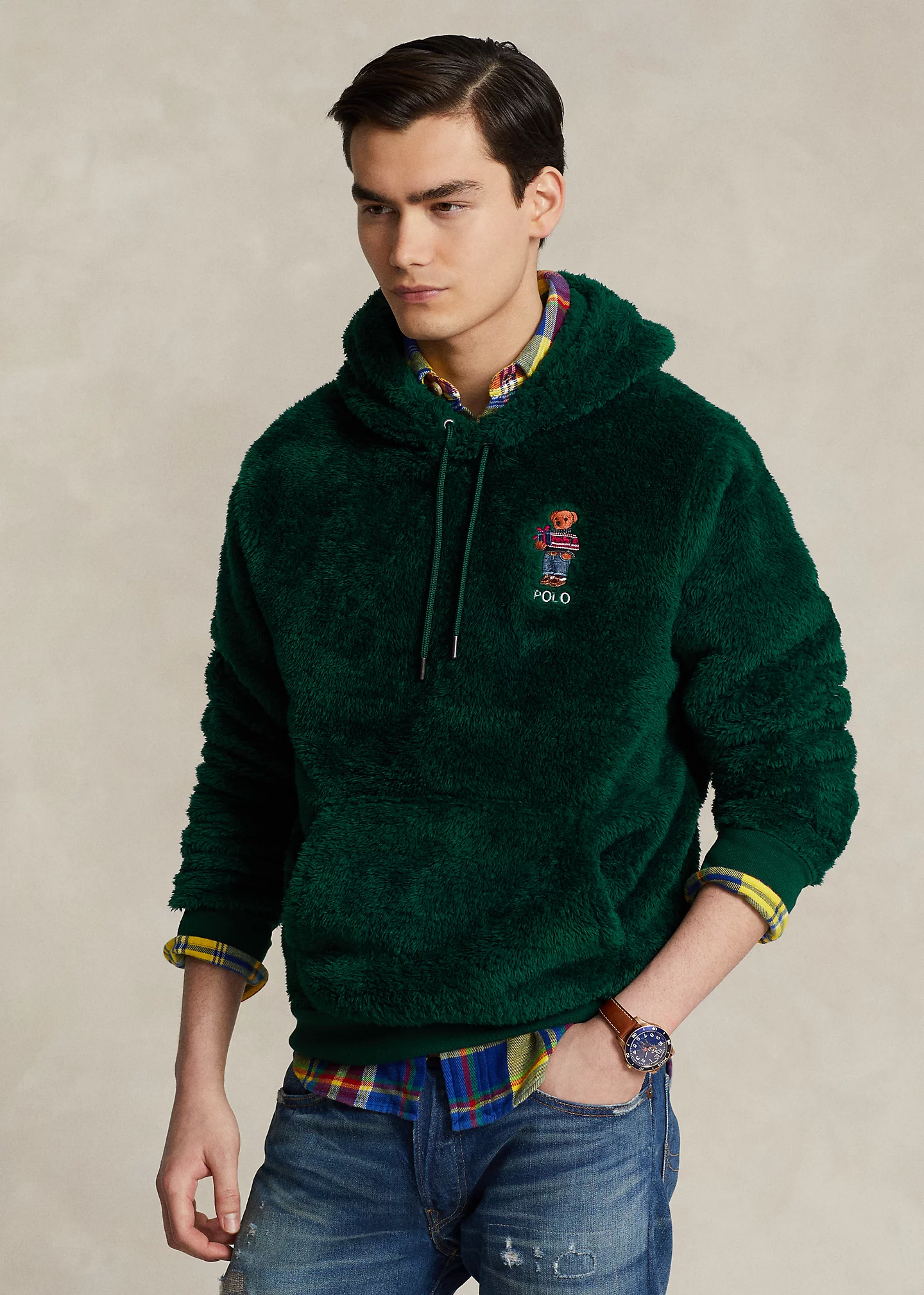 Polo Bear Pile Fleece Hoodie