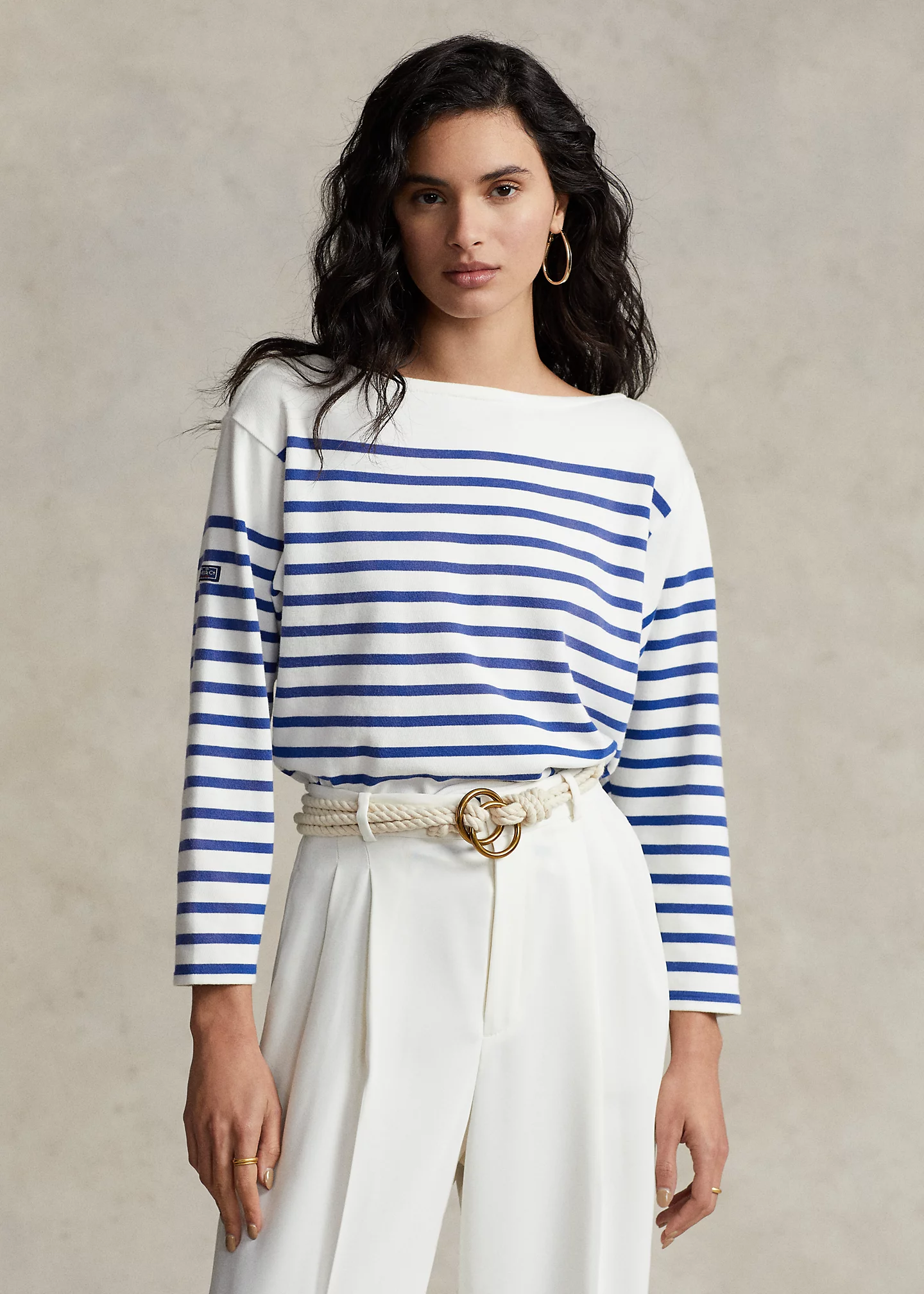Striped Boatneck Jersey Tee