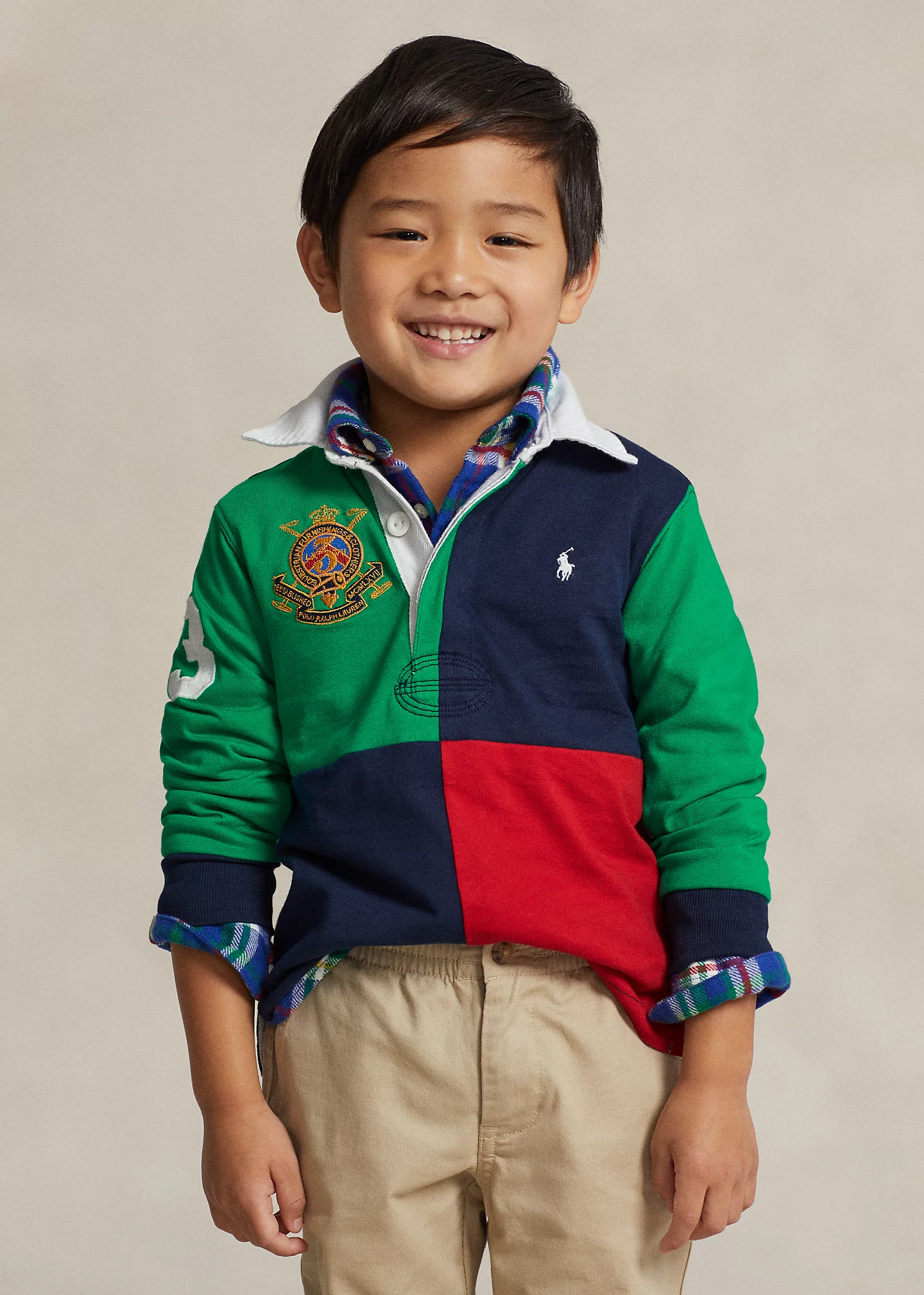 Color-Blocked Cotton Jersey Rugby Shirt