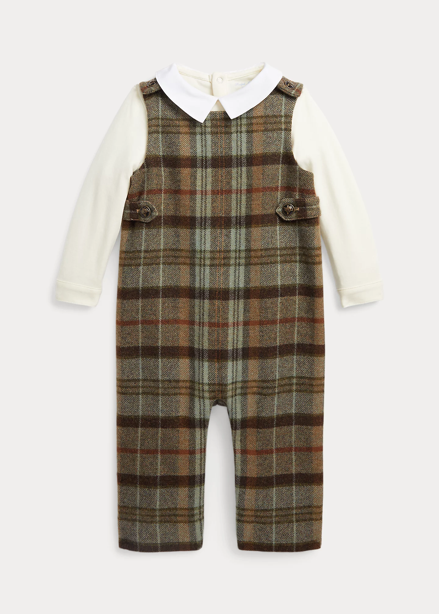 Cotton Bodysuit & Tweed Overall Set