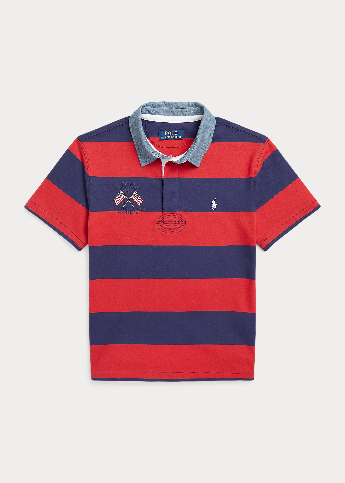 Flag Cotton Short-Sleeve Rugby Shirt