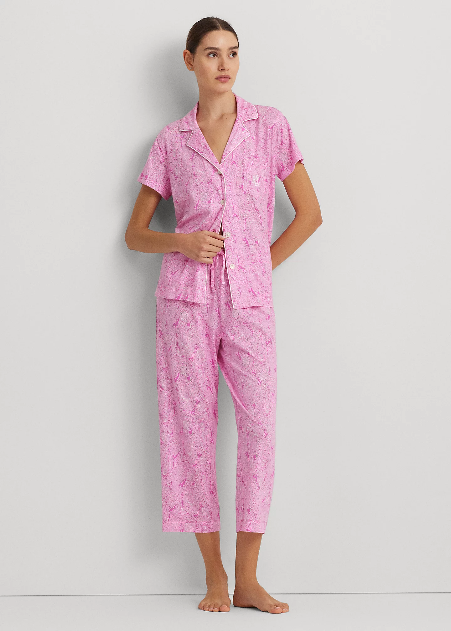 Paisley Jersey Capri Sleep Set