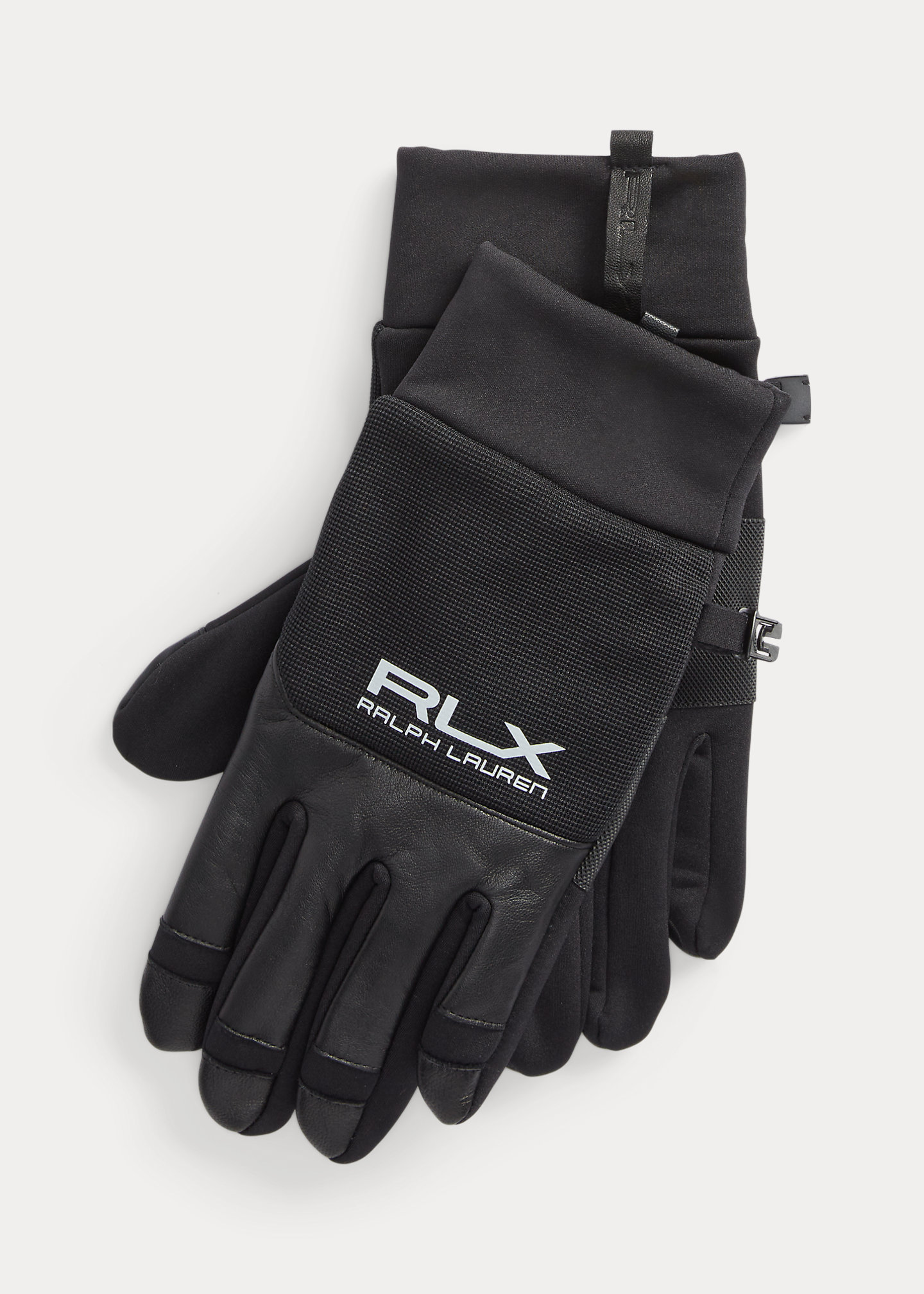 Leather-Trim Touch Gloves